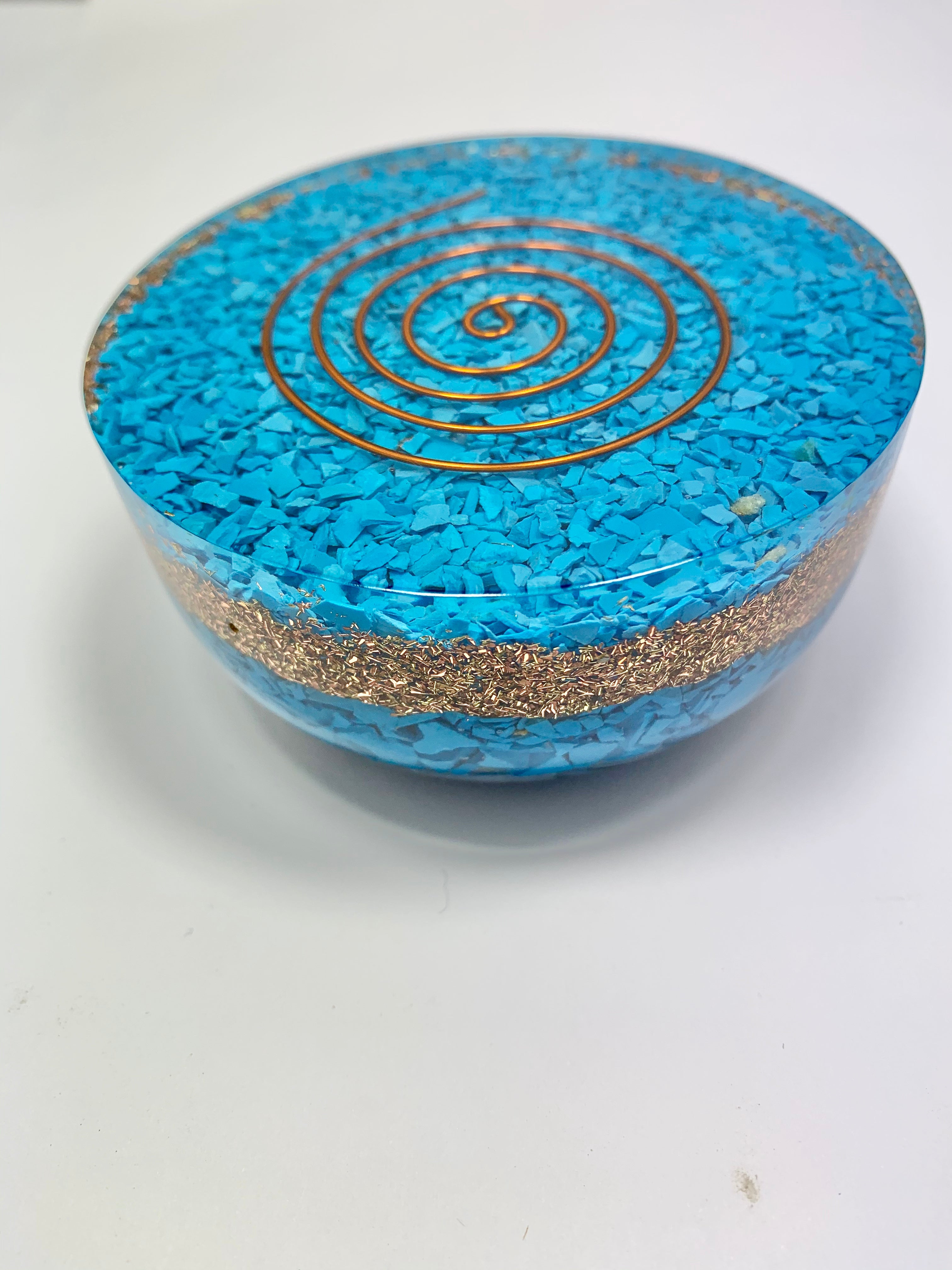 Blue Howlite Orgonite Tower Buster Dome