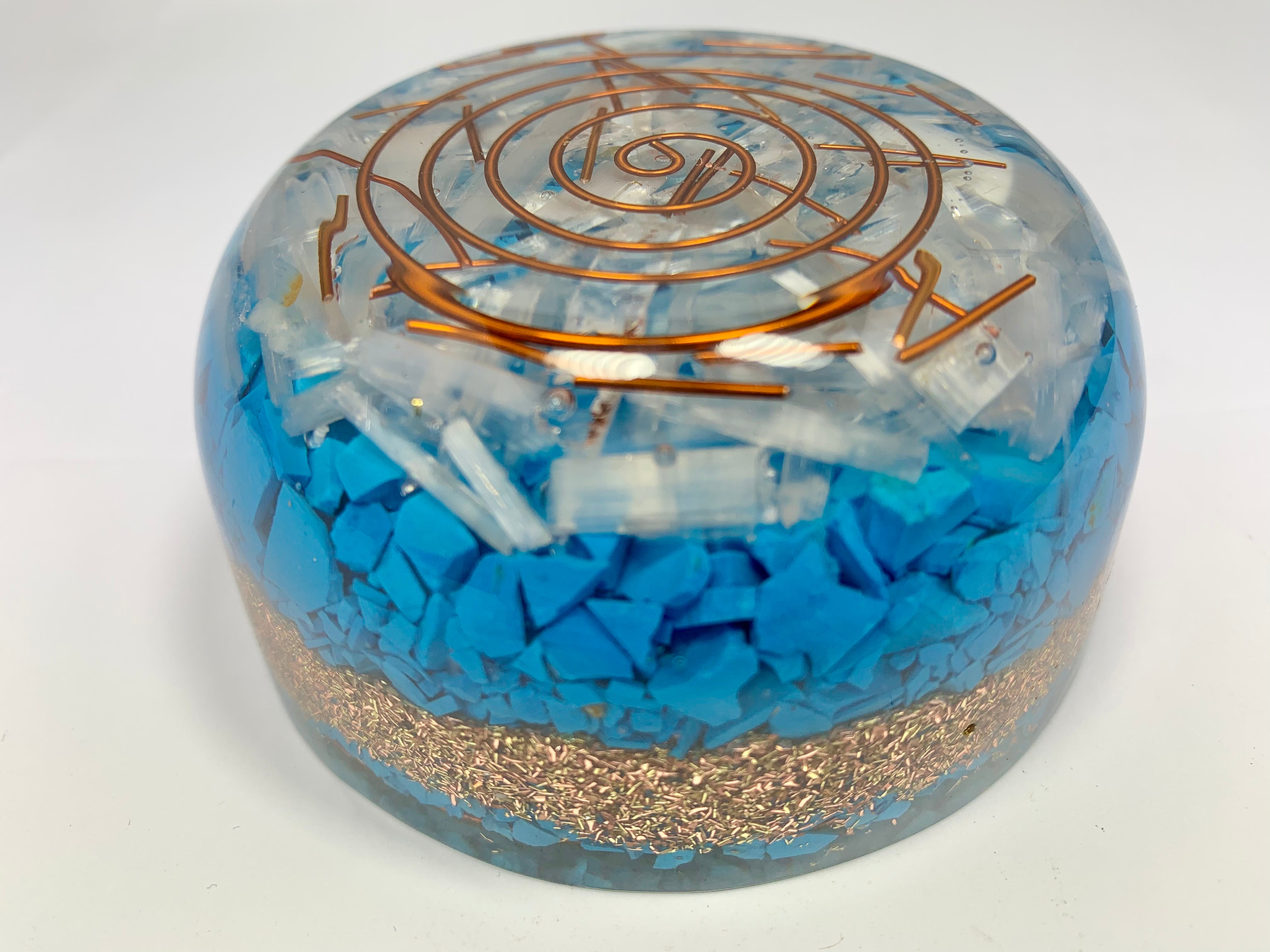 Blue Howlite Orgonite Tower Buster Dome