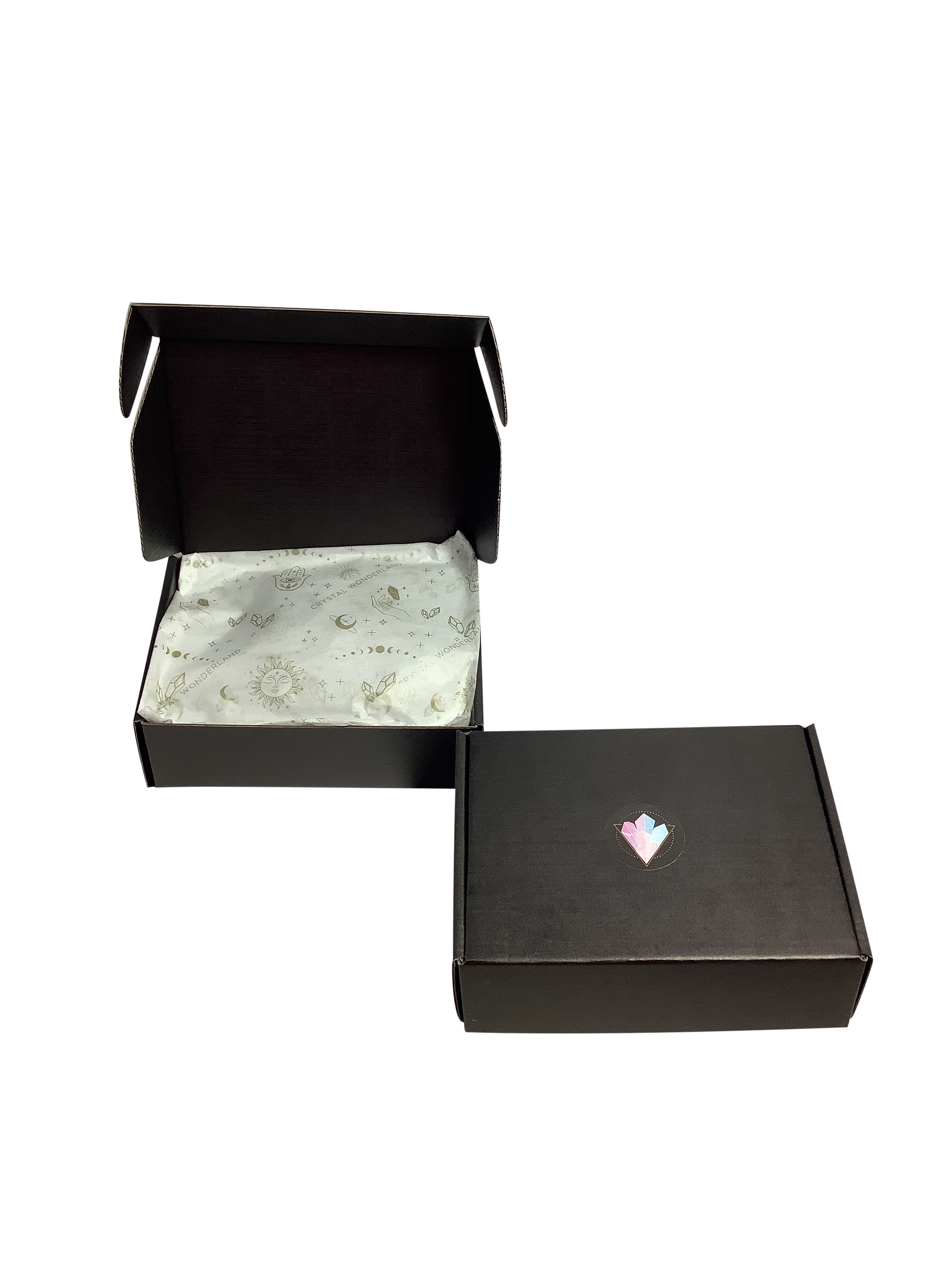 White Quartz Crystal Coaster Heart Shaped 4 Pieces Gold