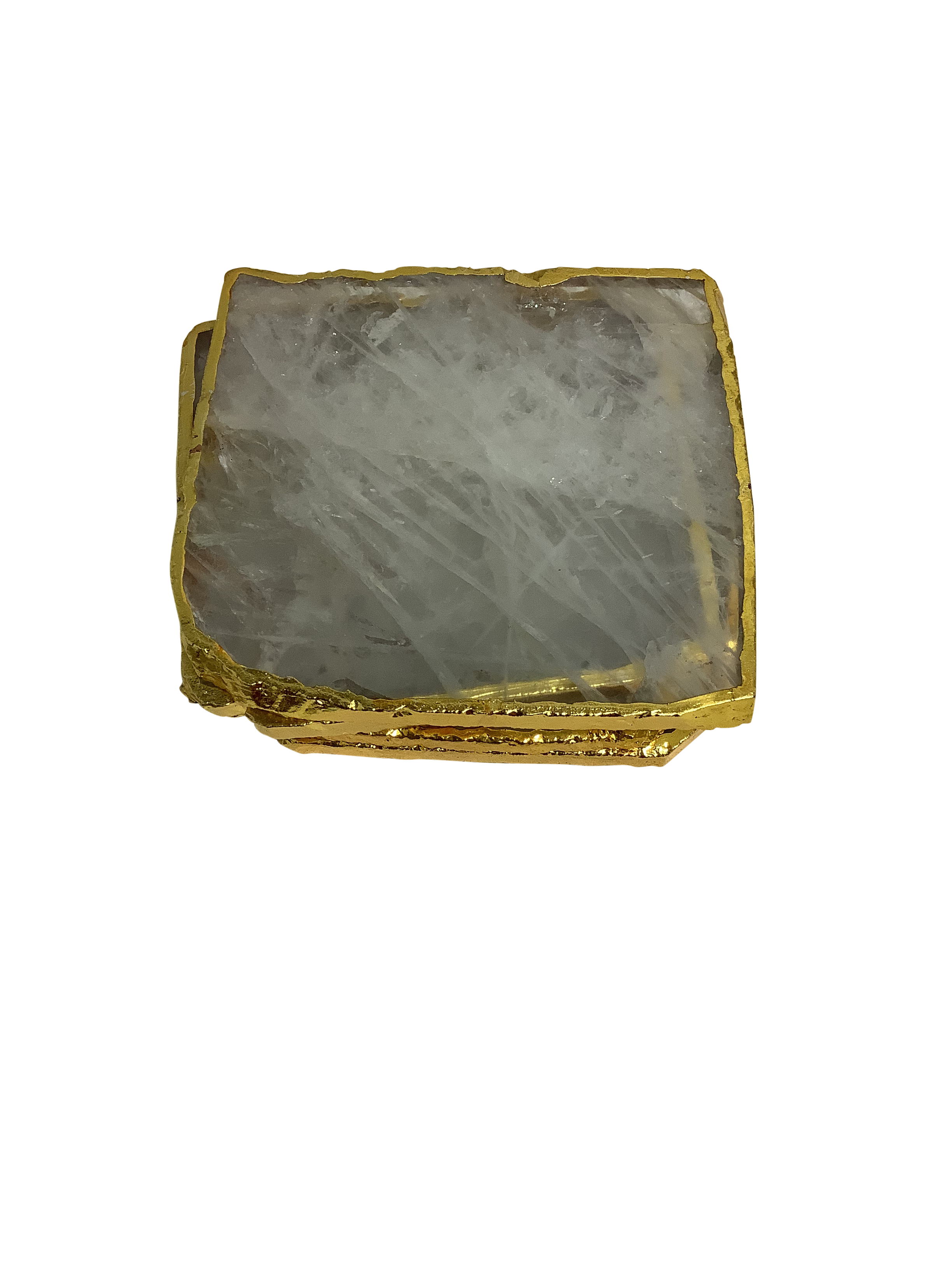 AAA Quality Clear Quartz Crystal Coaster Square Shaped 4 Pieces