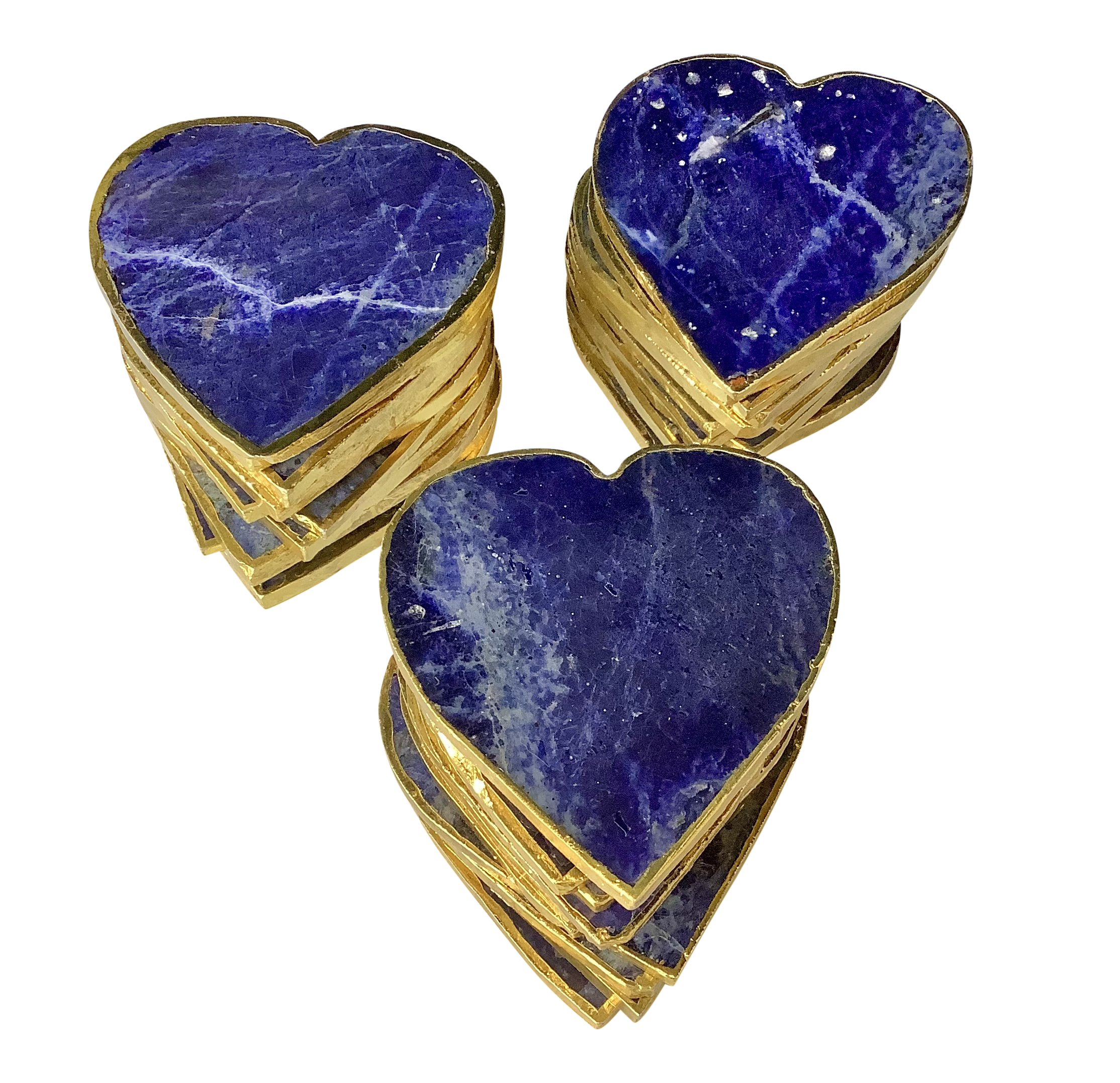 Sodalite Crystal Coaster Heart Shaped 4 Pieces