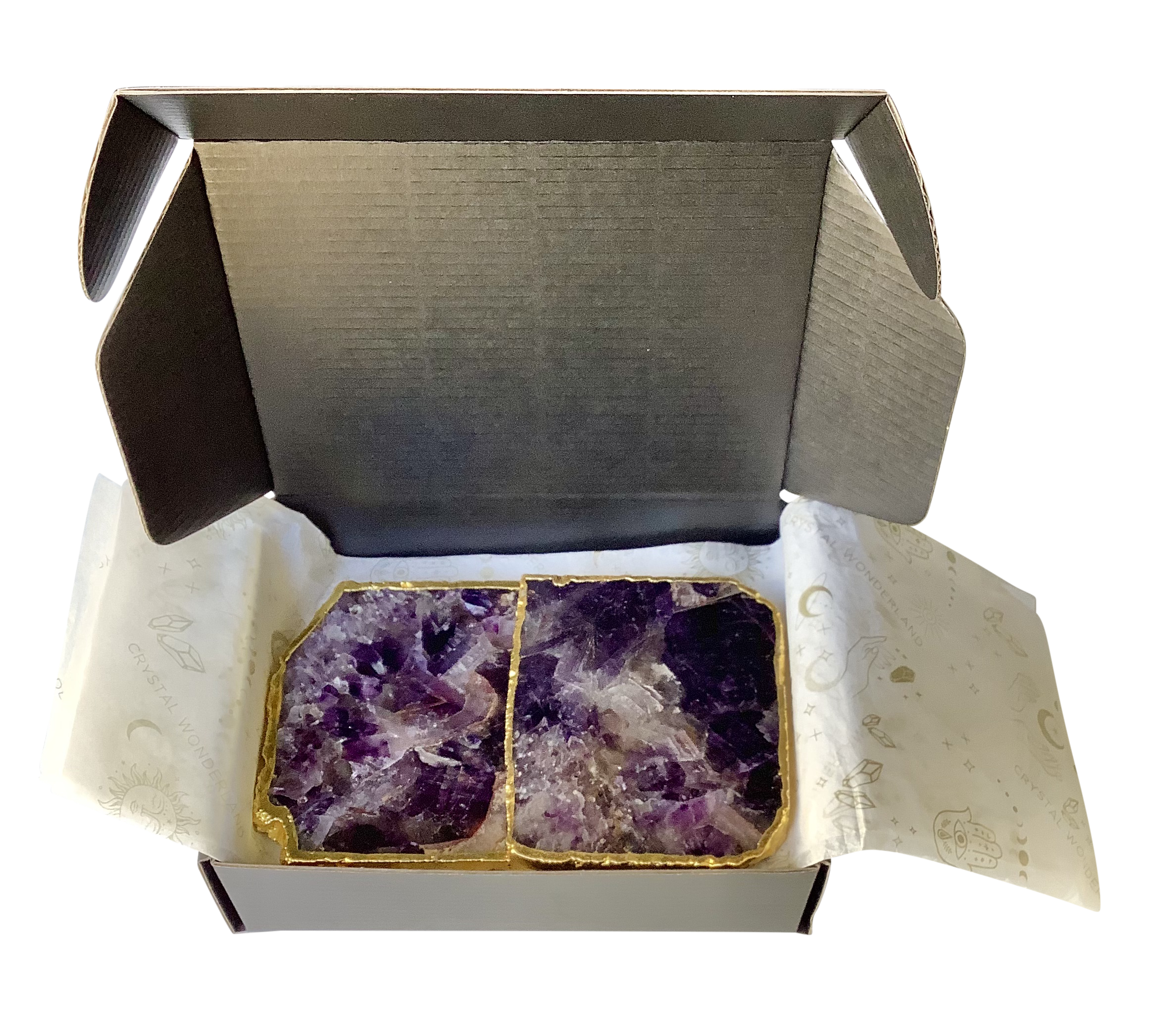 Amethyst Crystal Coaster Square Shaped 4 Pieces