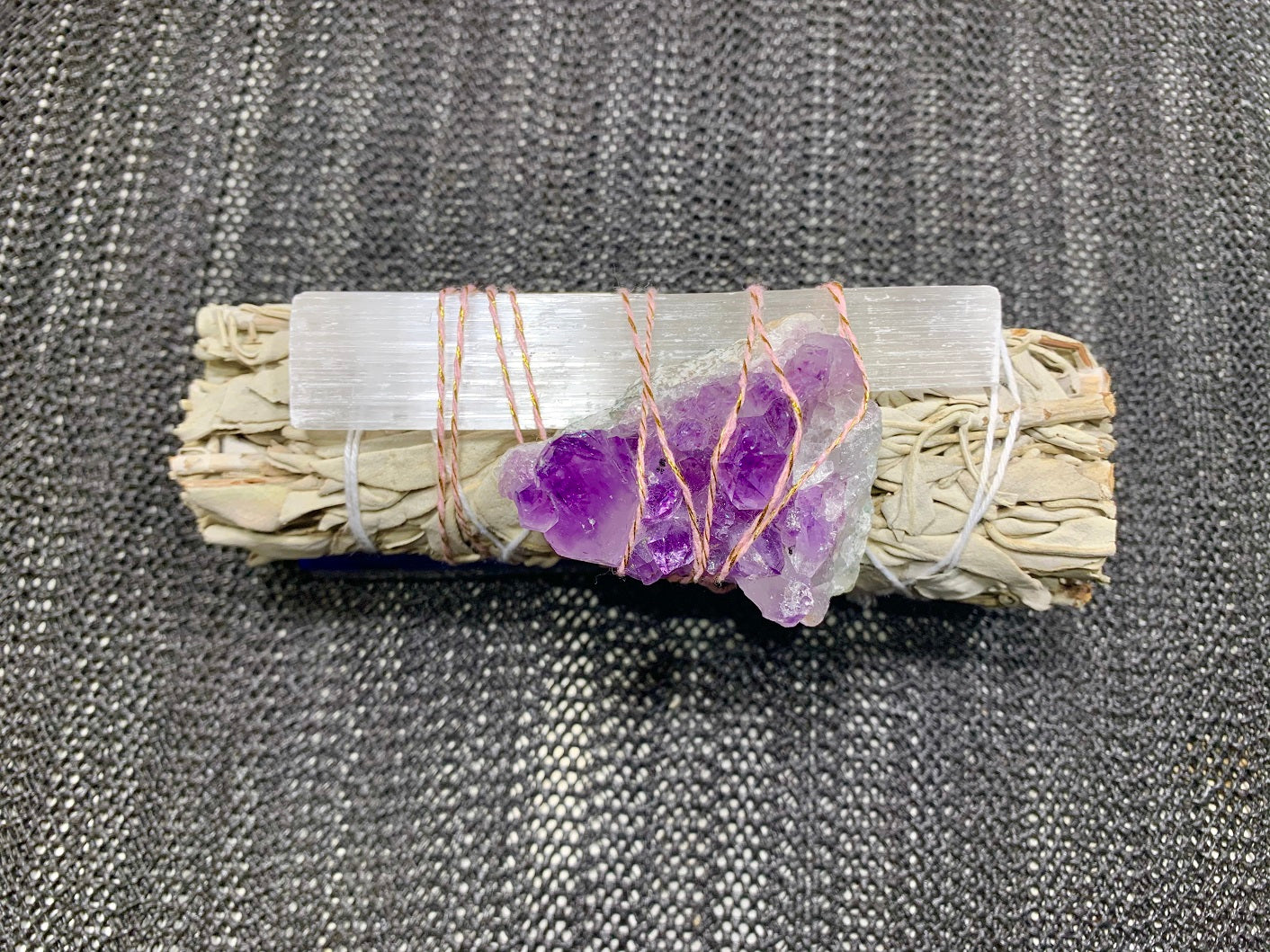 Combo White Sage Smudge Stick, Amethyst & Selenite