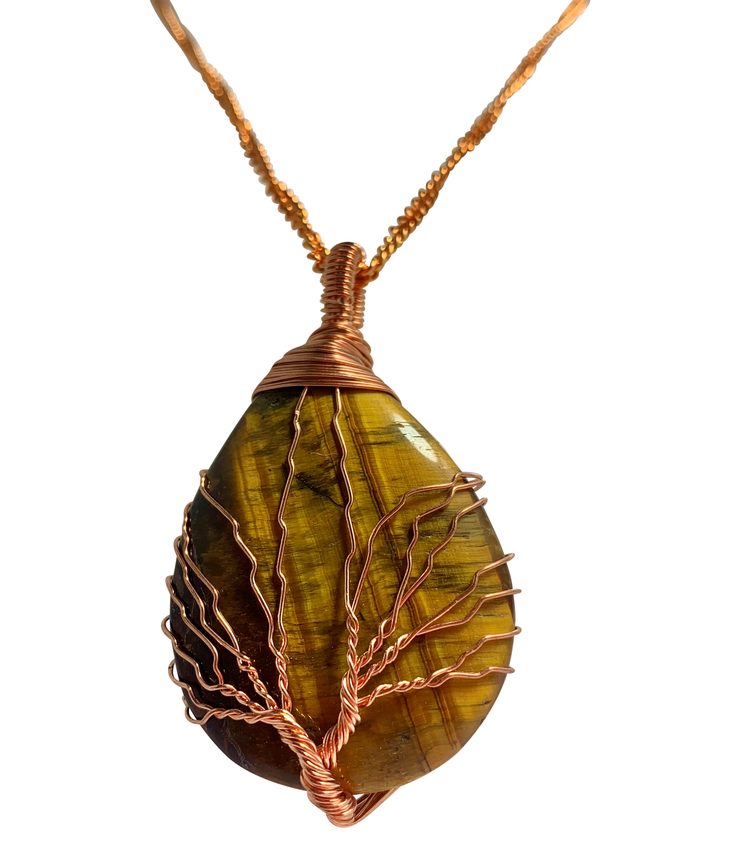 Rain Drop Collection Crystal Pendant Tiger Eye