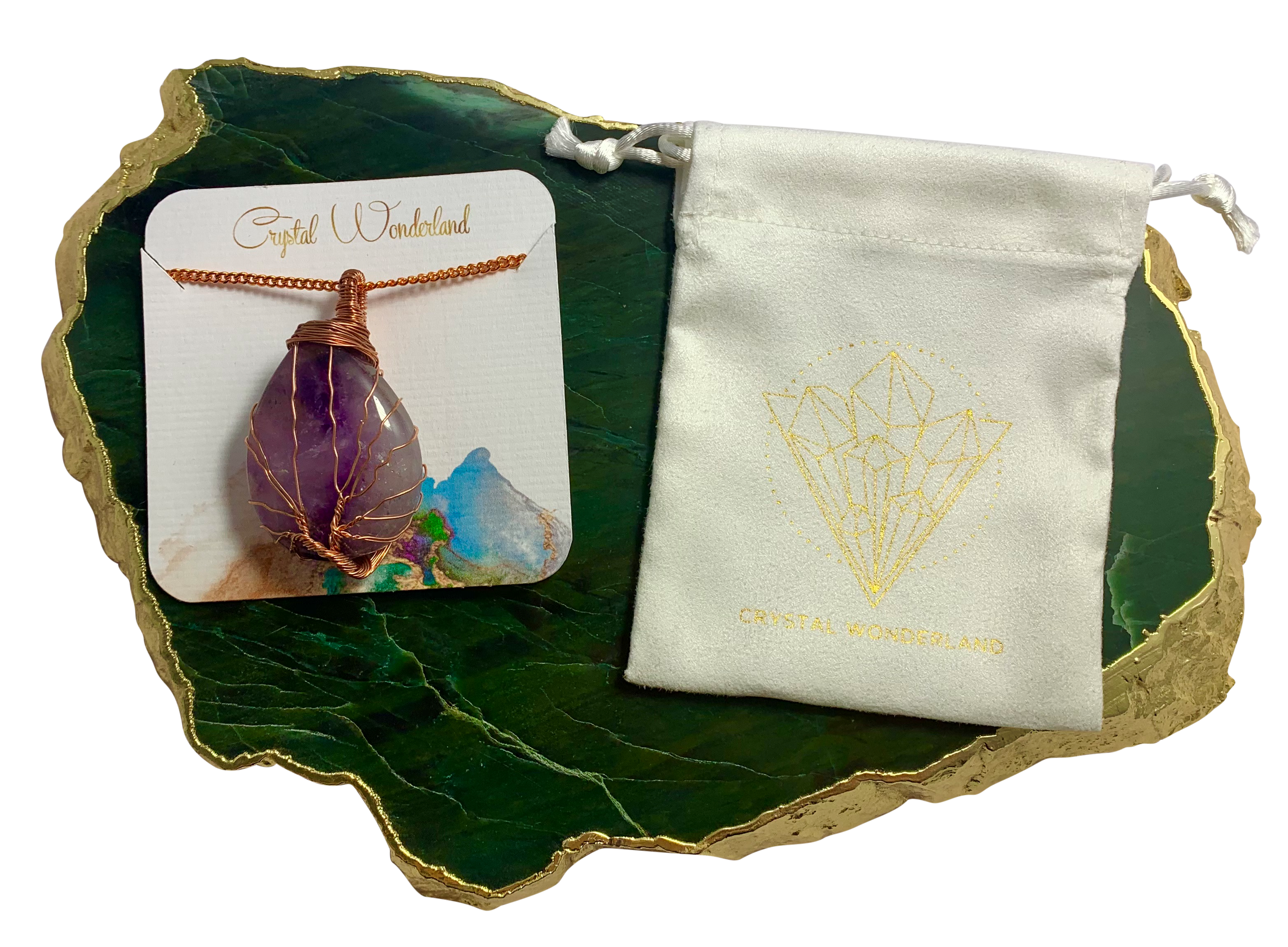 Rain Drop Collection Crystal Pendant Amethyst