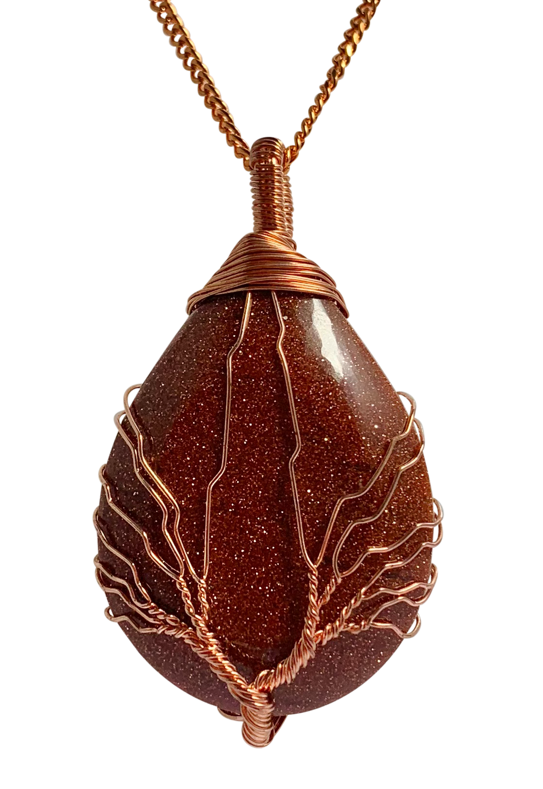 Rain Drop Collection Crystal Pendant Goldstone