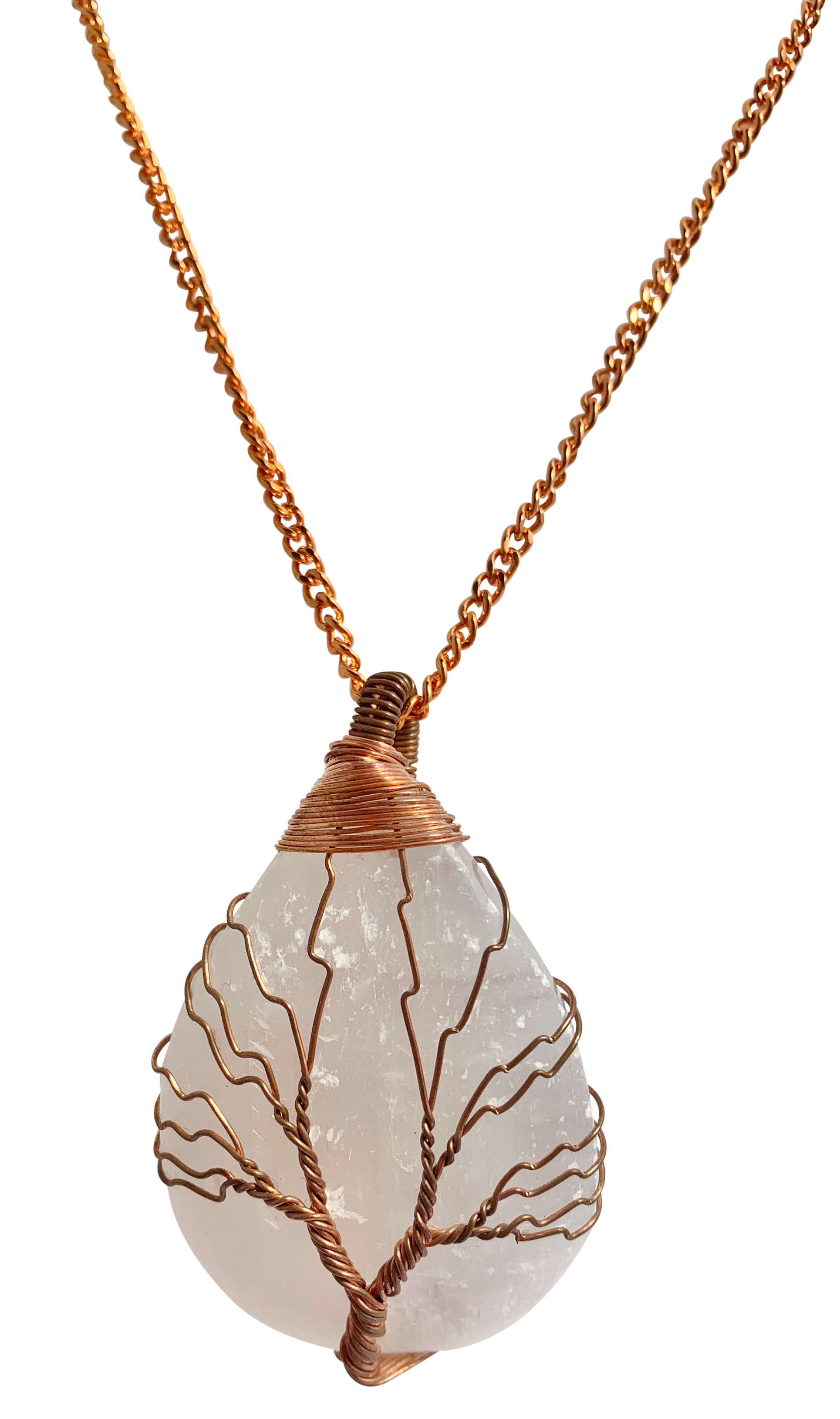 Rain Drop Collection Crystal Pendant Selenite