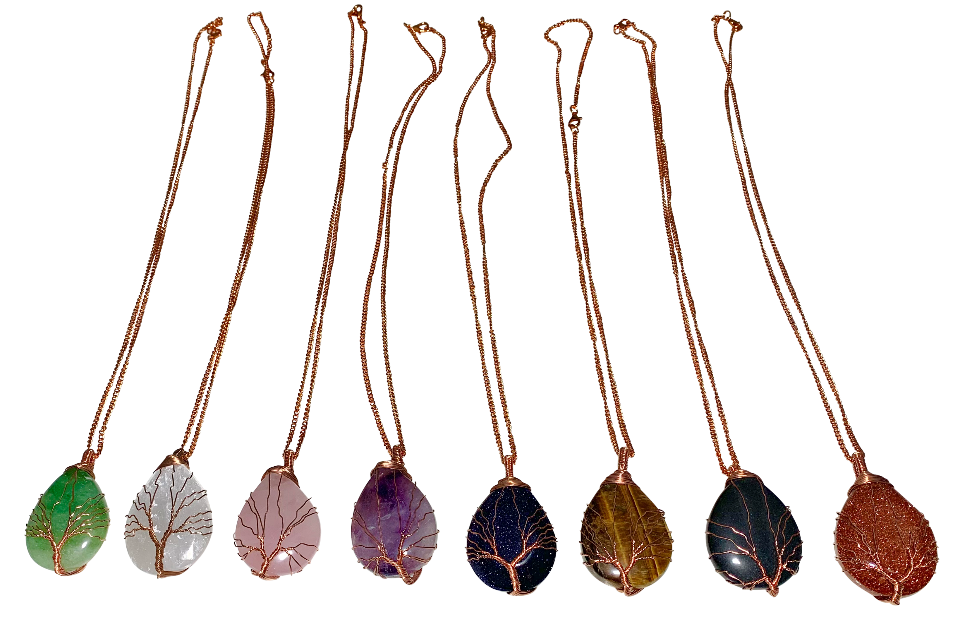 Rain Drop Collection Crystal Pendant Rose Quartz