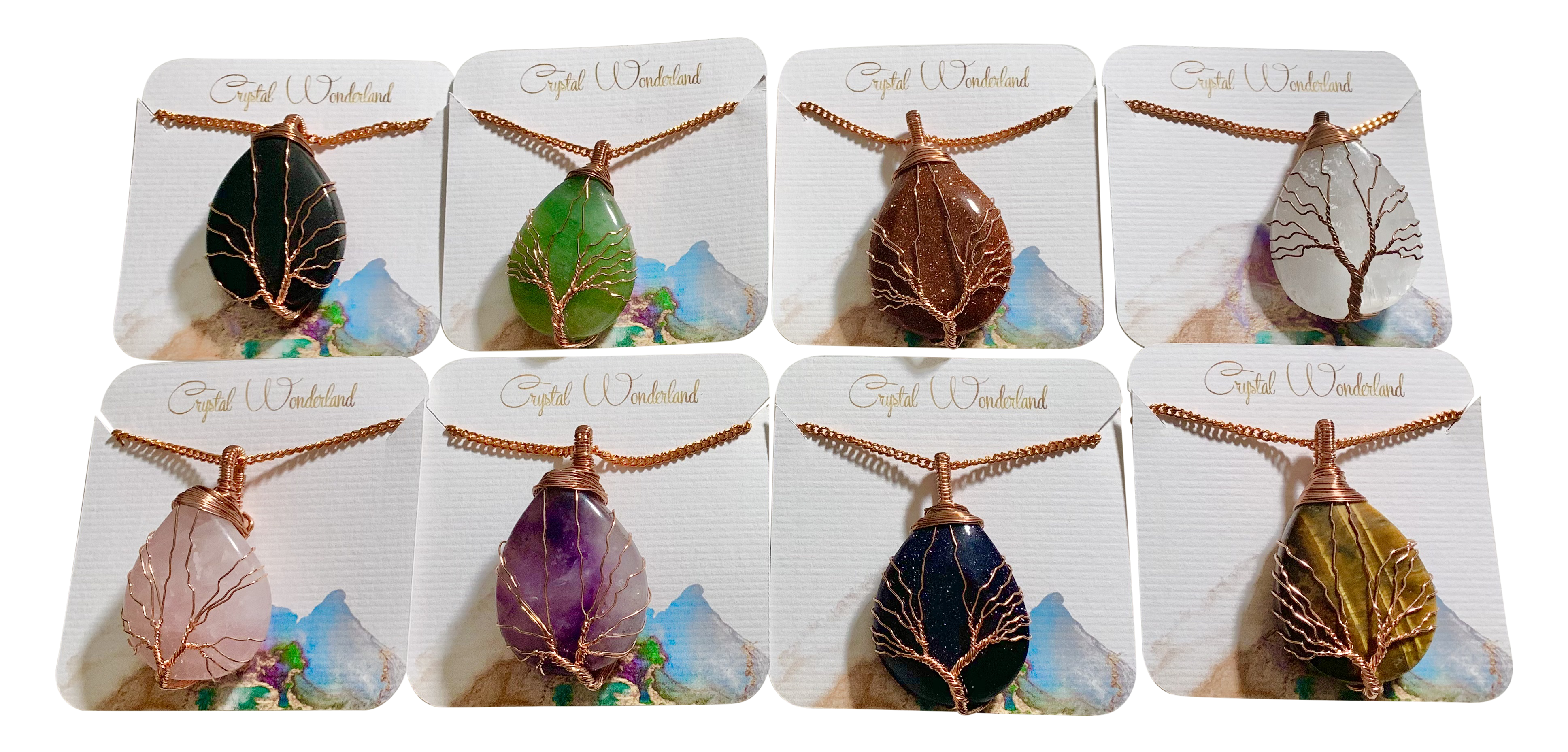 Rain Drop Collection Crystal Pendant Rose Quartz