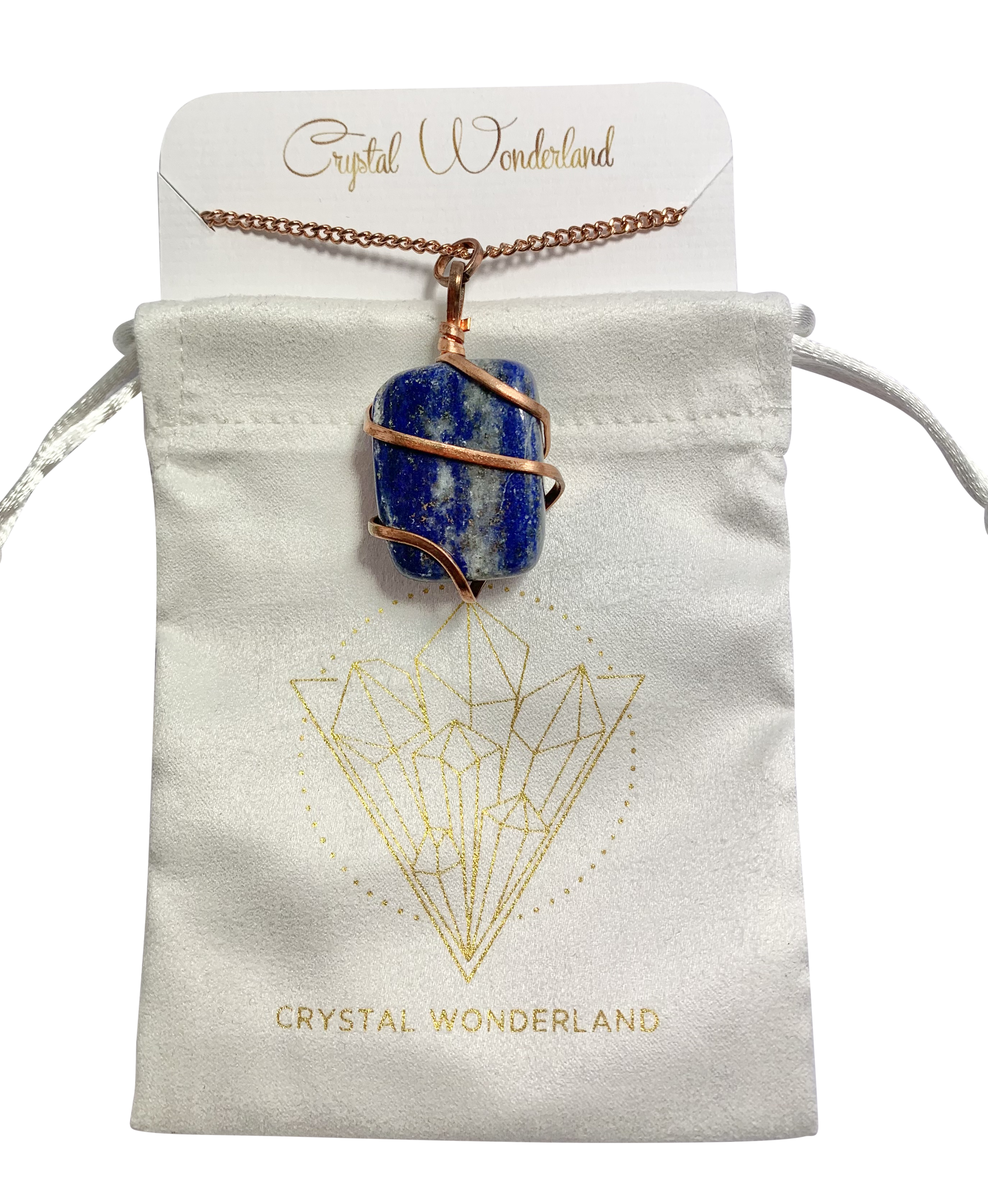 Infinity Loop Crystal Tumbled Collection Lapis Lazuli Pendant Copper