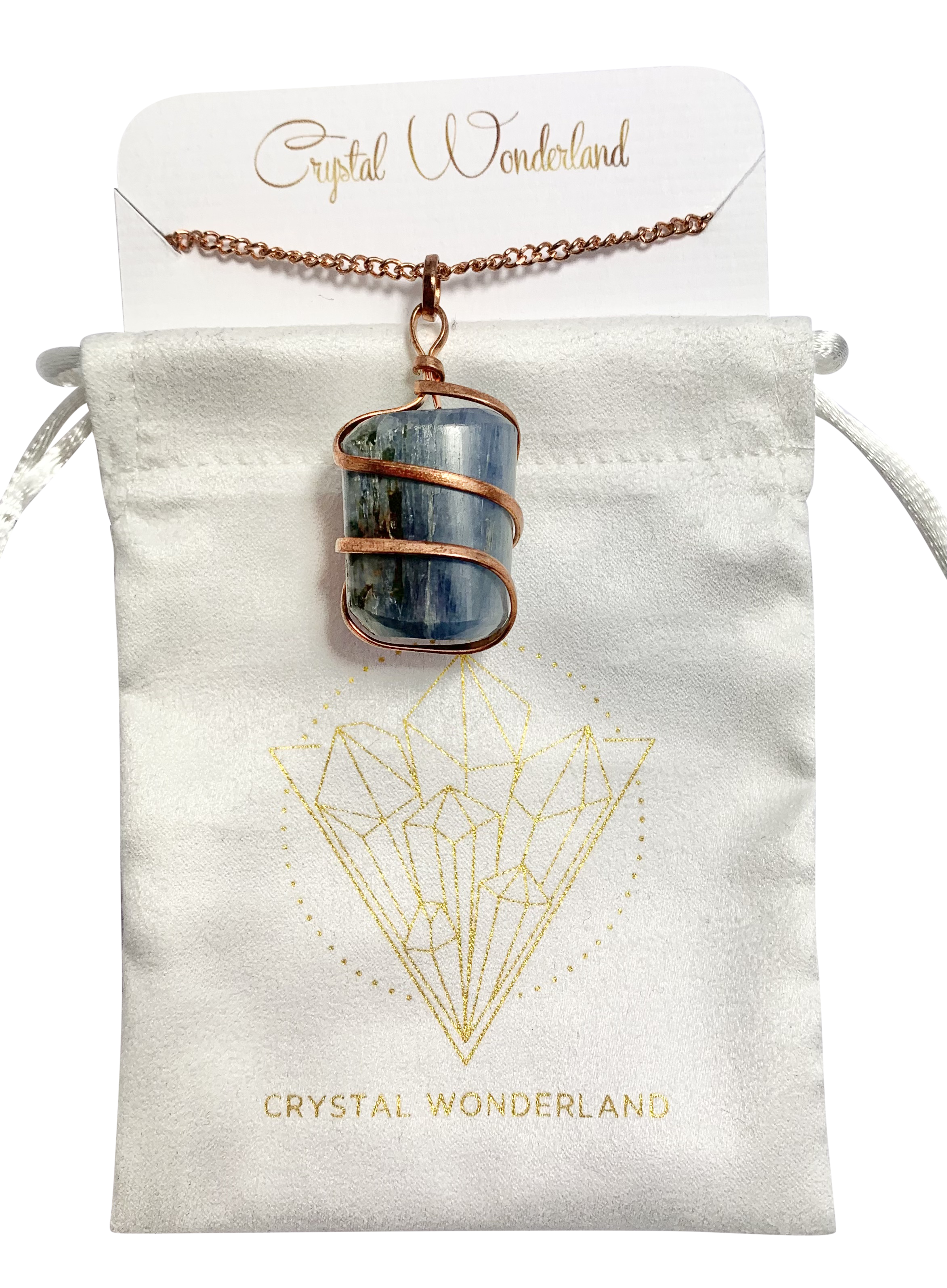Infinity Loop Crystal Tumbled Collection Kyanite Pendant Copper