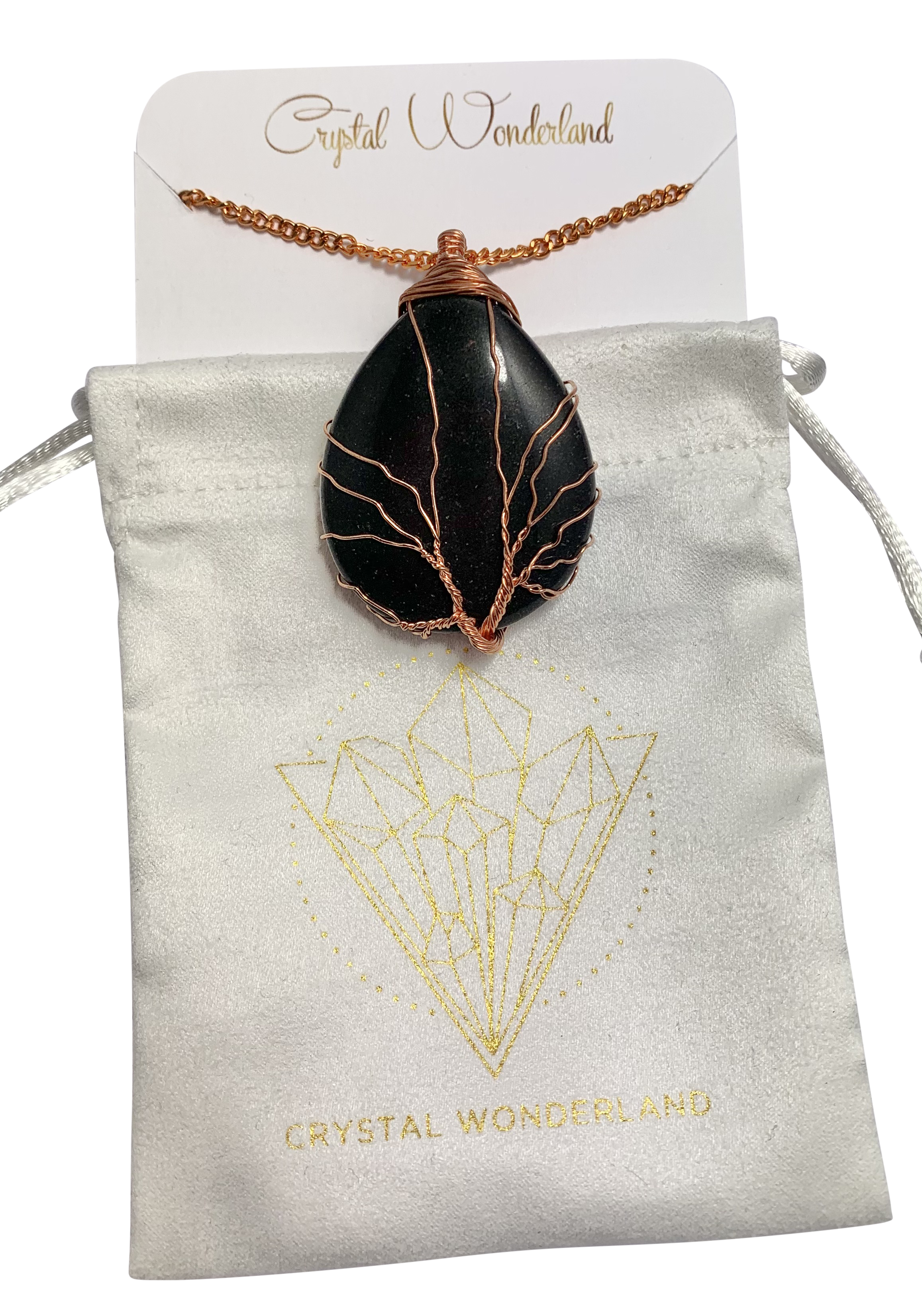 Rain Drop Collection Crystal Pendant Black Onyx