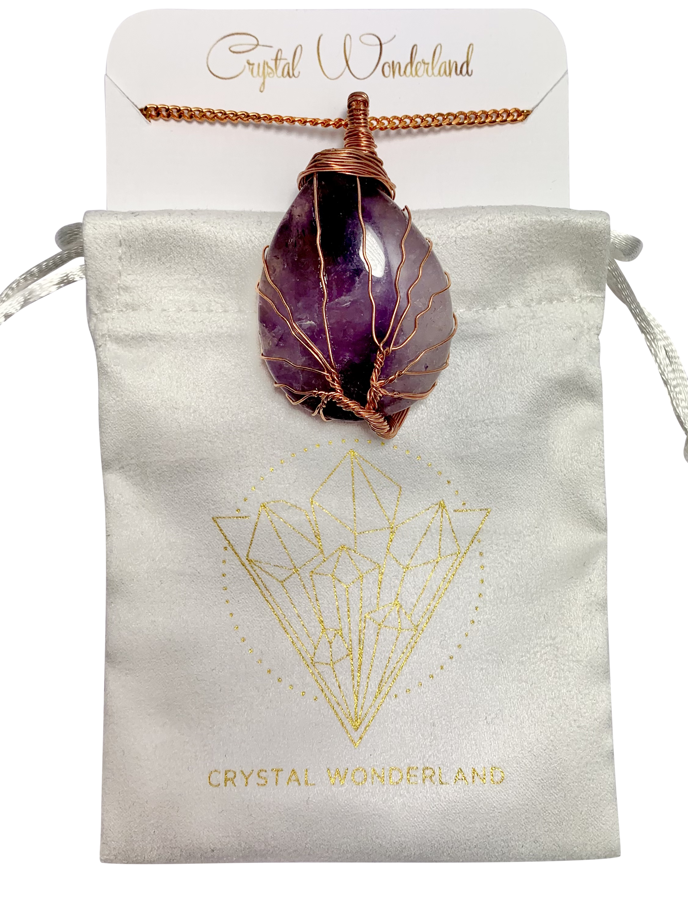 Rain Drop Collection Crystal Pendant Amethyst