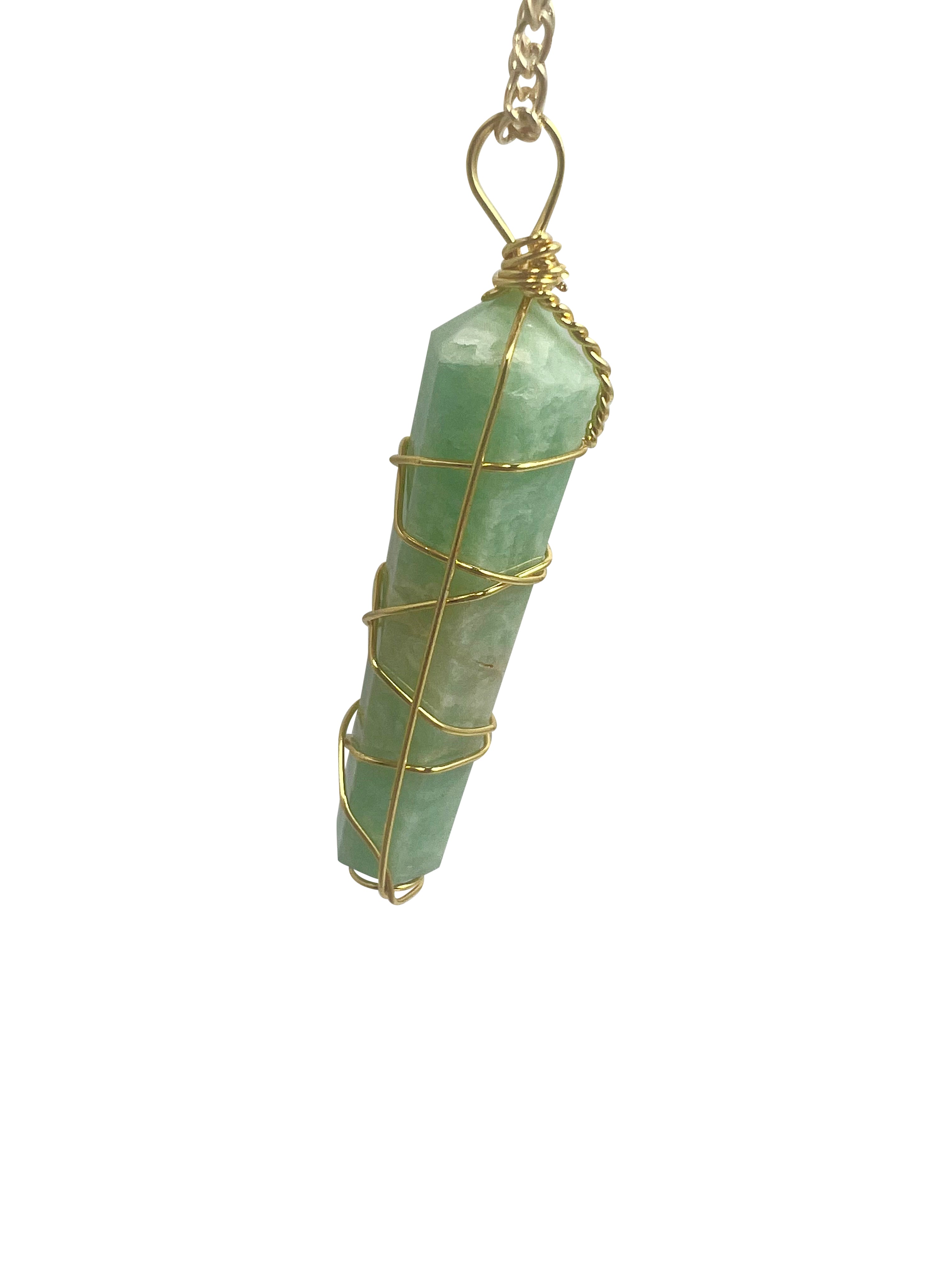 Double Terminated Amazonite Gold Pendant