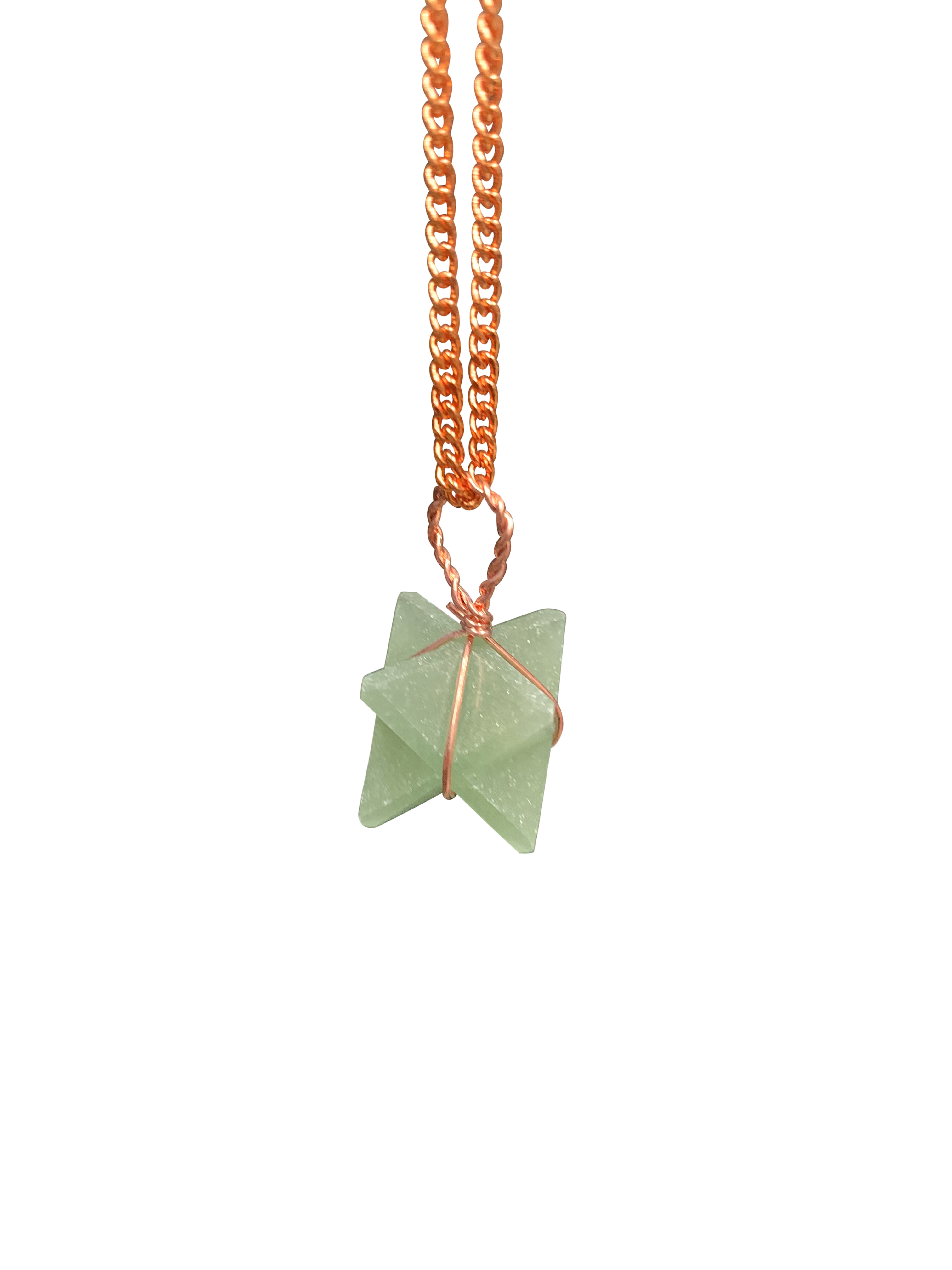 Green Aventurine Merkaba Crystal Pendant Copper