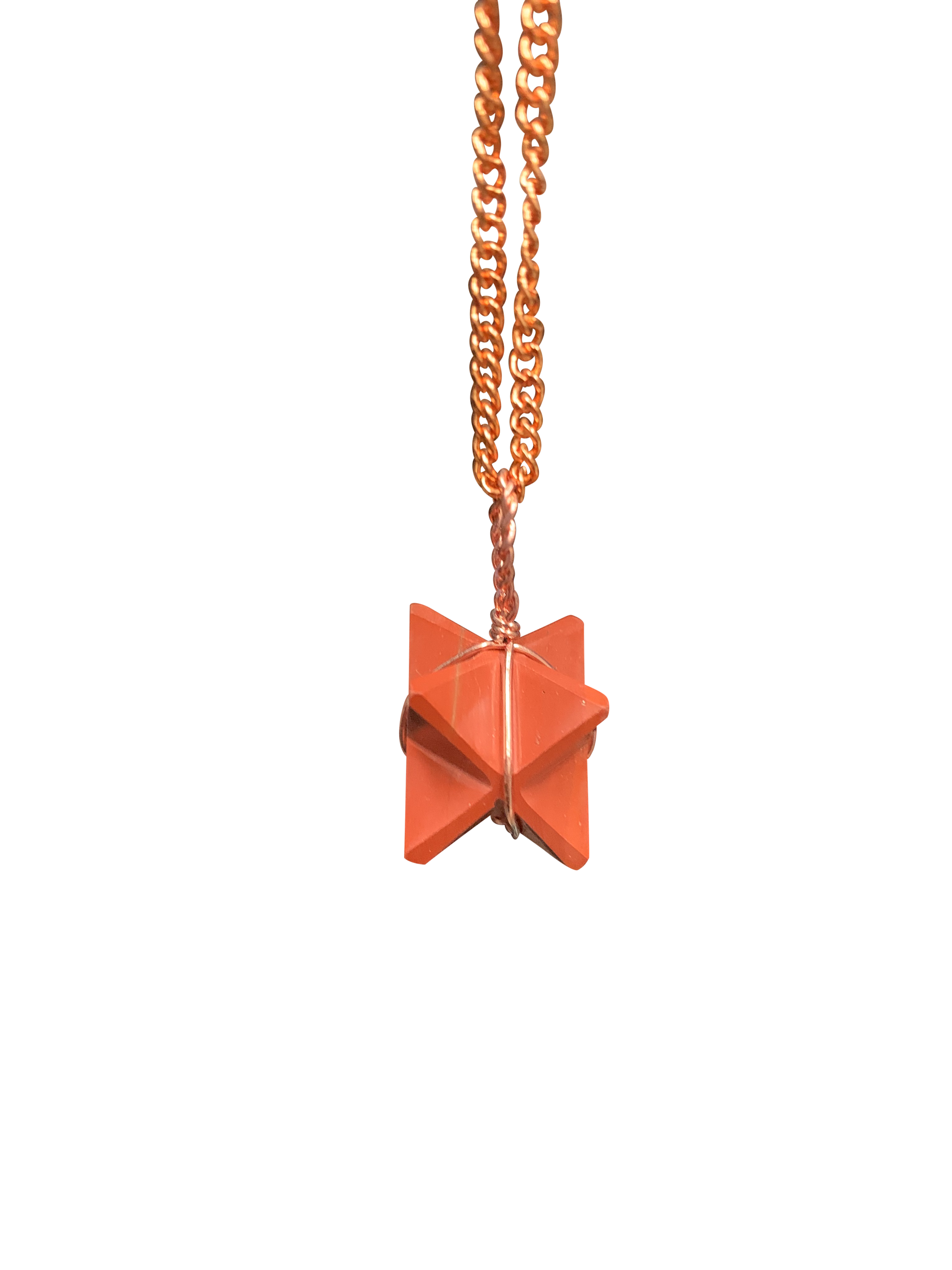 Red Jasper Merkaba Crystal Pendant Copper