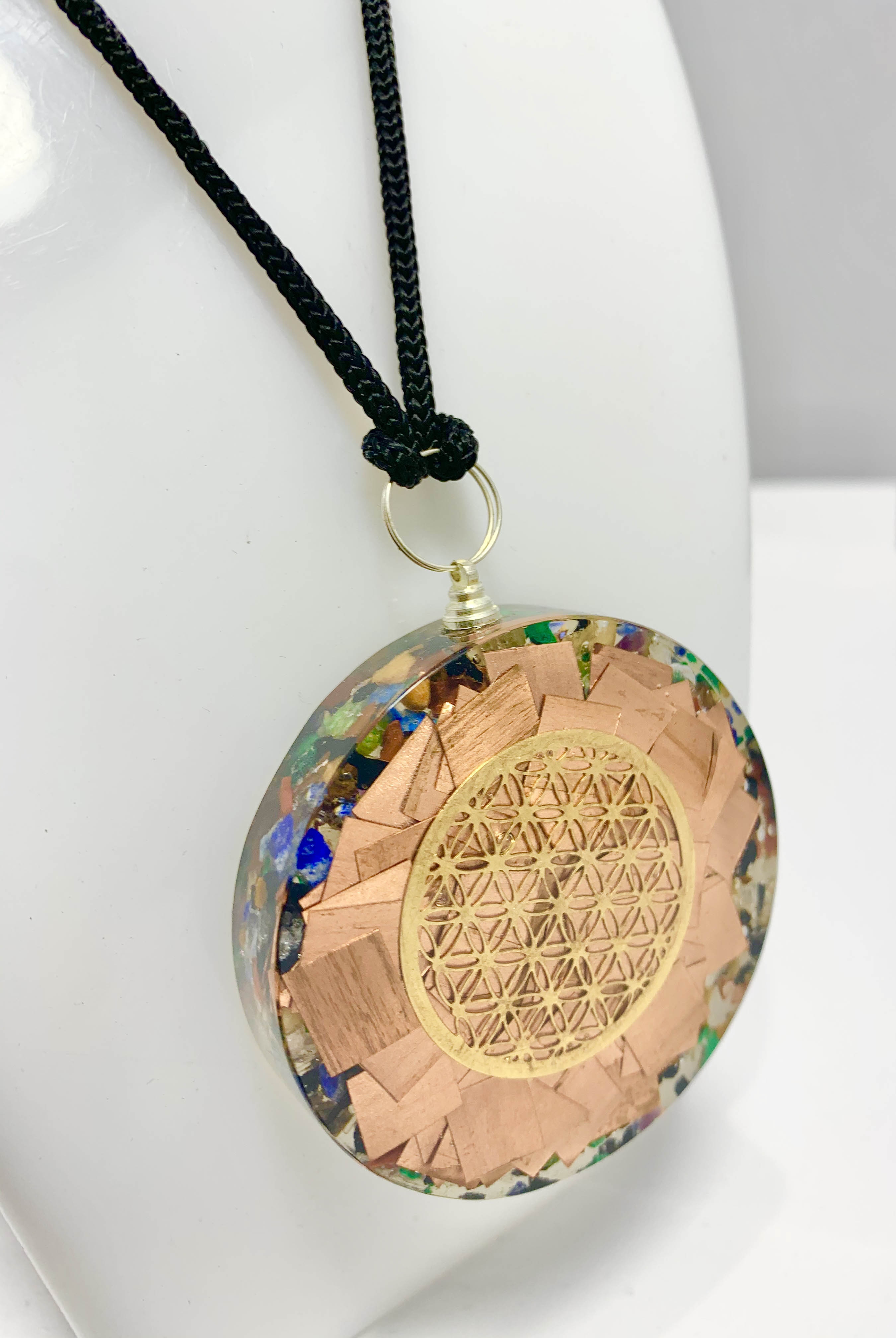 Copper Plate Flower of Life Pendant