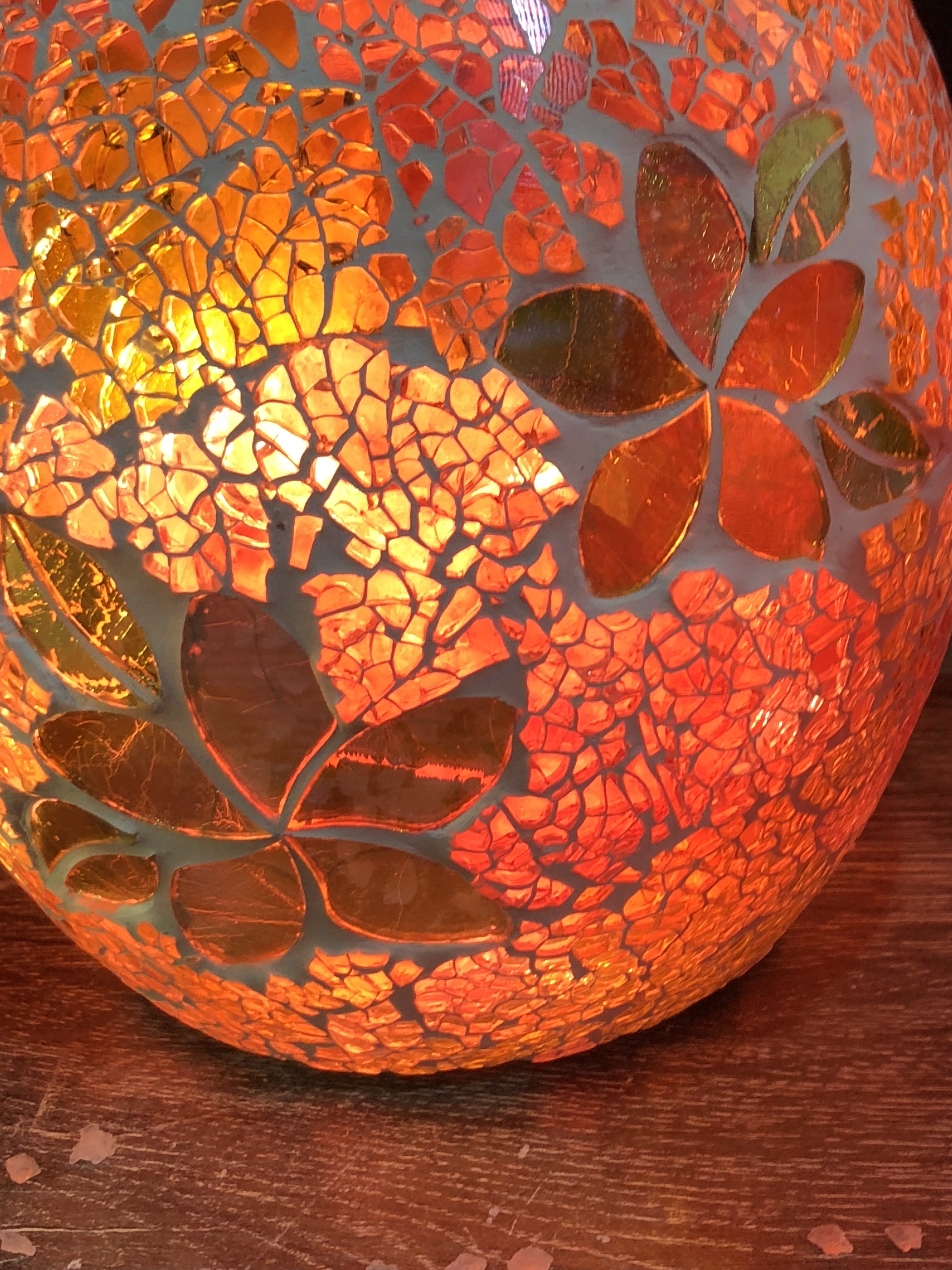 Frangipani Glass Mosaic Vase Bowl Himalayan Salt Lamp