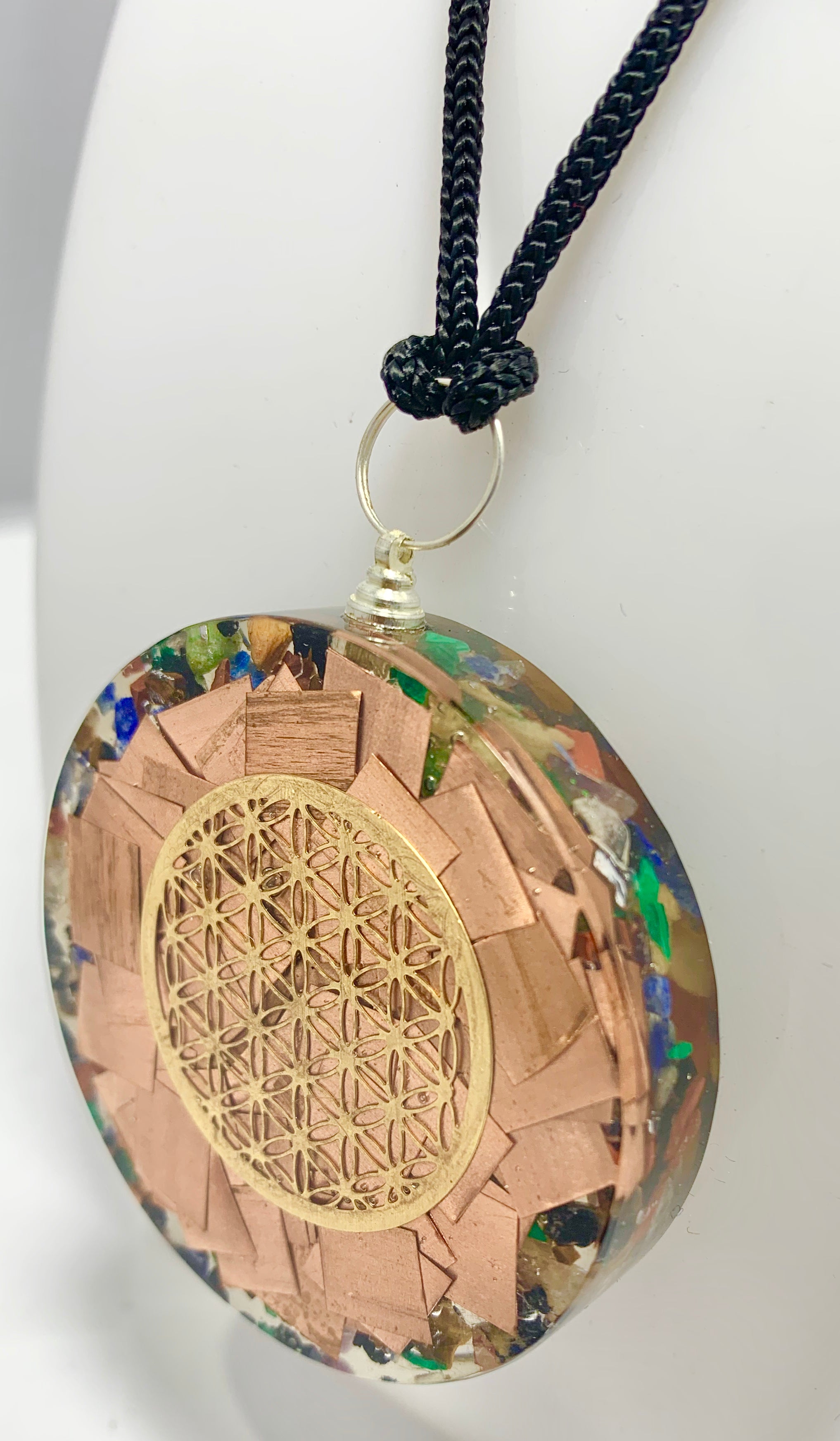 Copper Plate Flower of Life Pendant