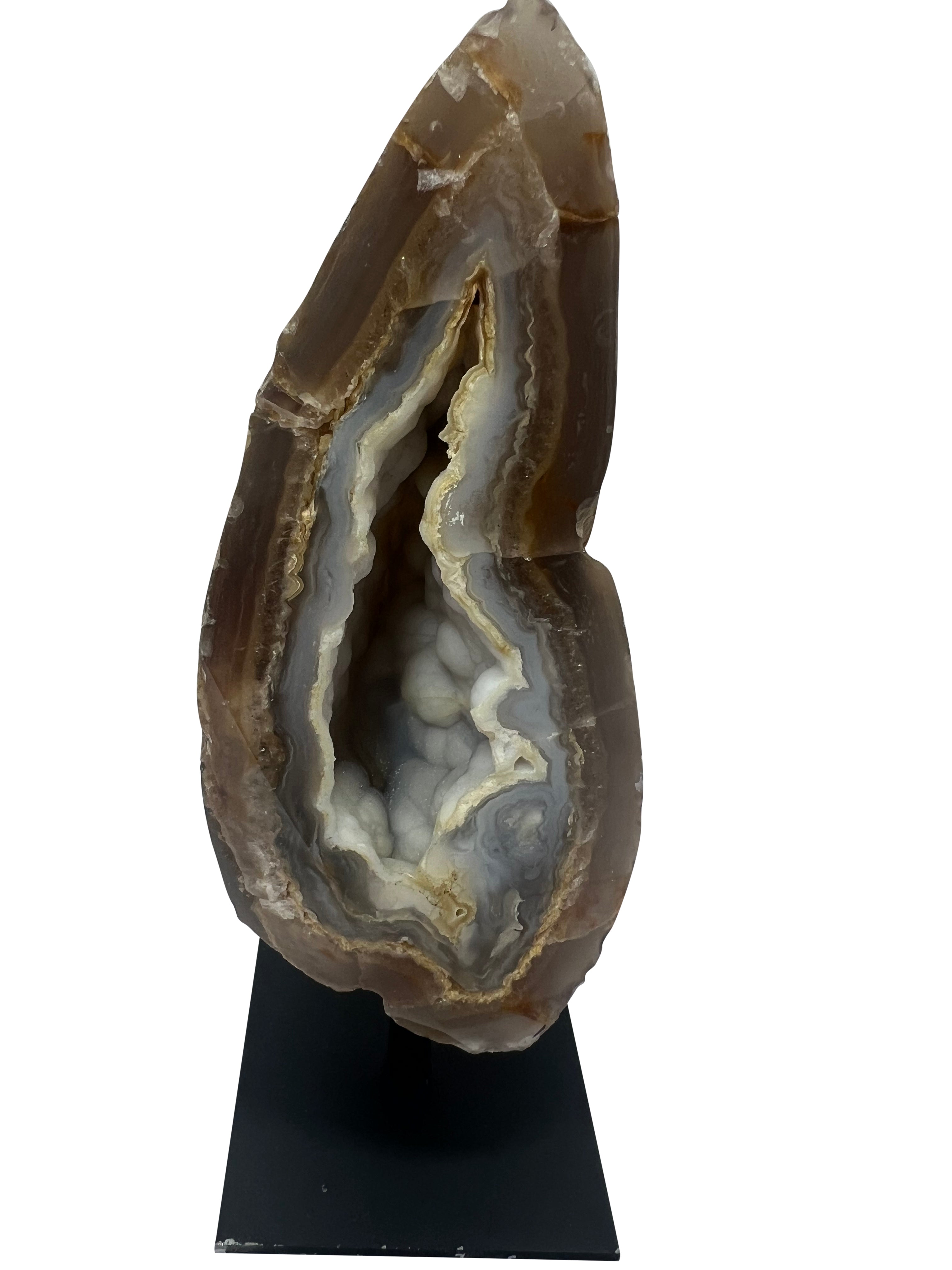 Agate Geode on Metal Stand - B