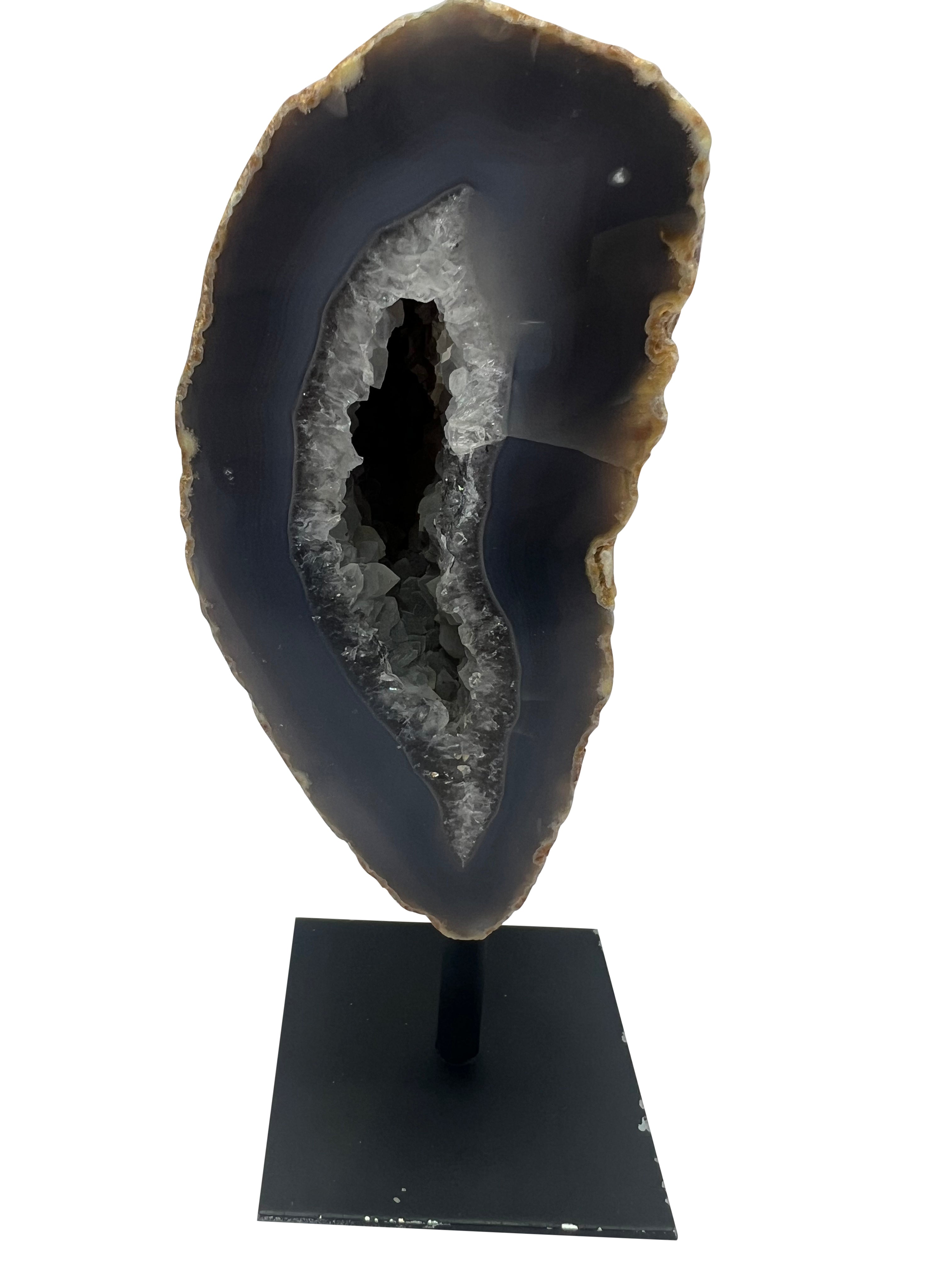Agate Geode on Metal Stand - C