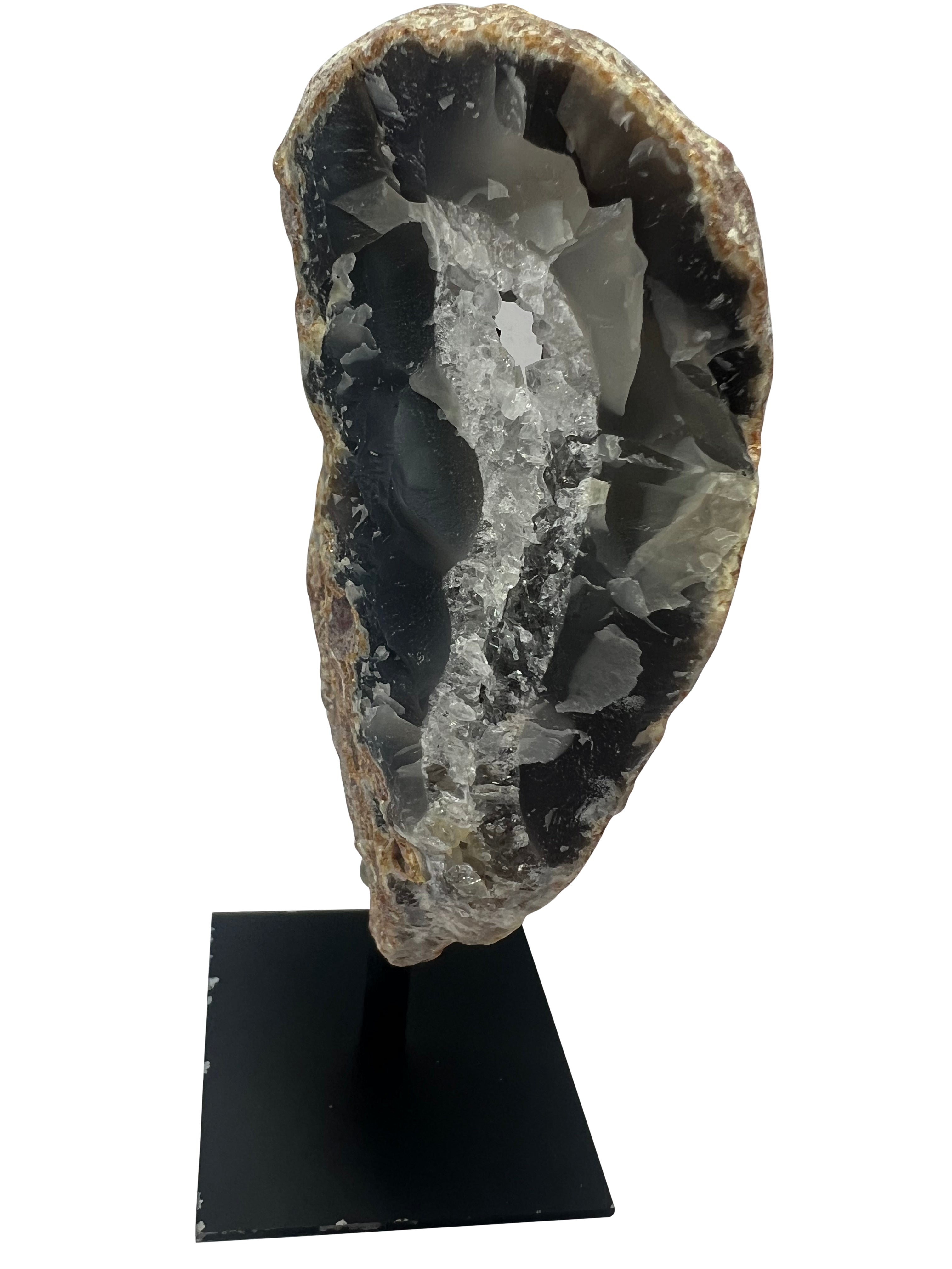 Agate Geode on Metal Stand - C