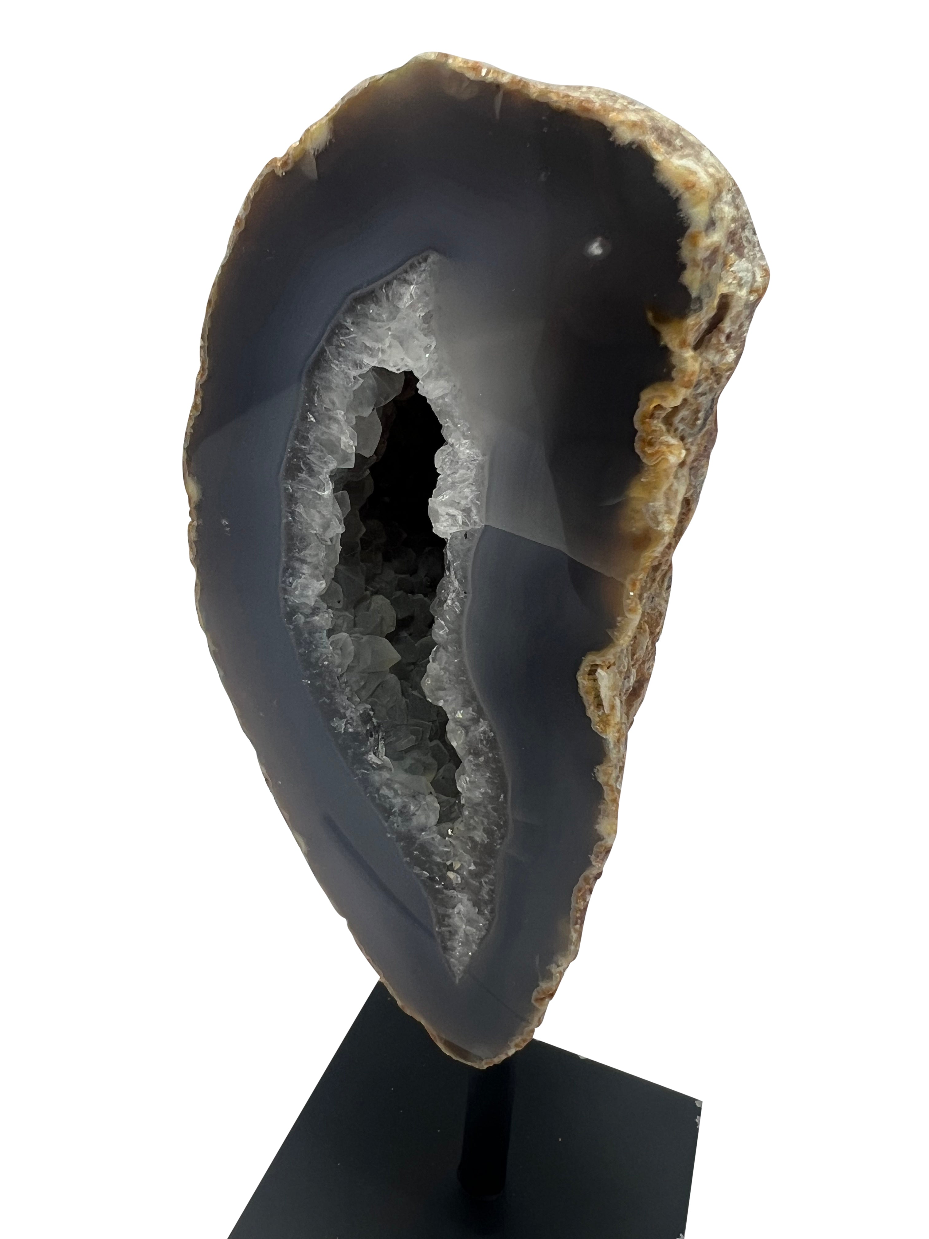 Agate Geode on Metal Stand - C