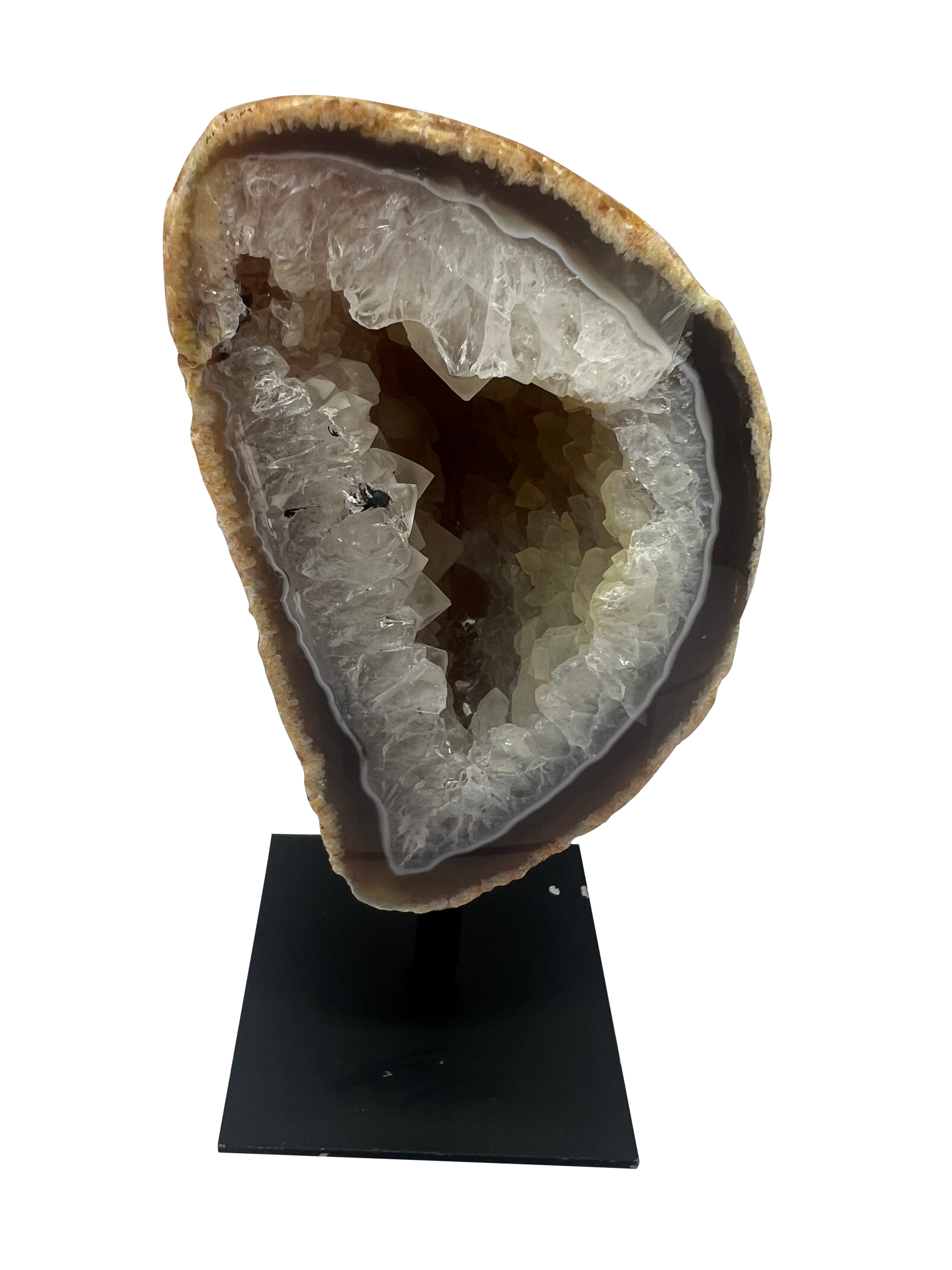 Agate Geode on Metal Stand - D