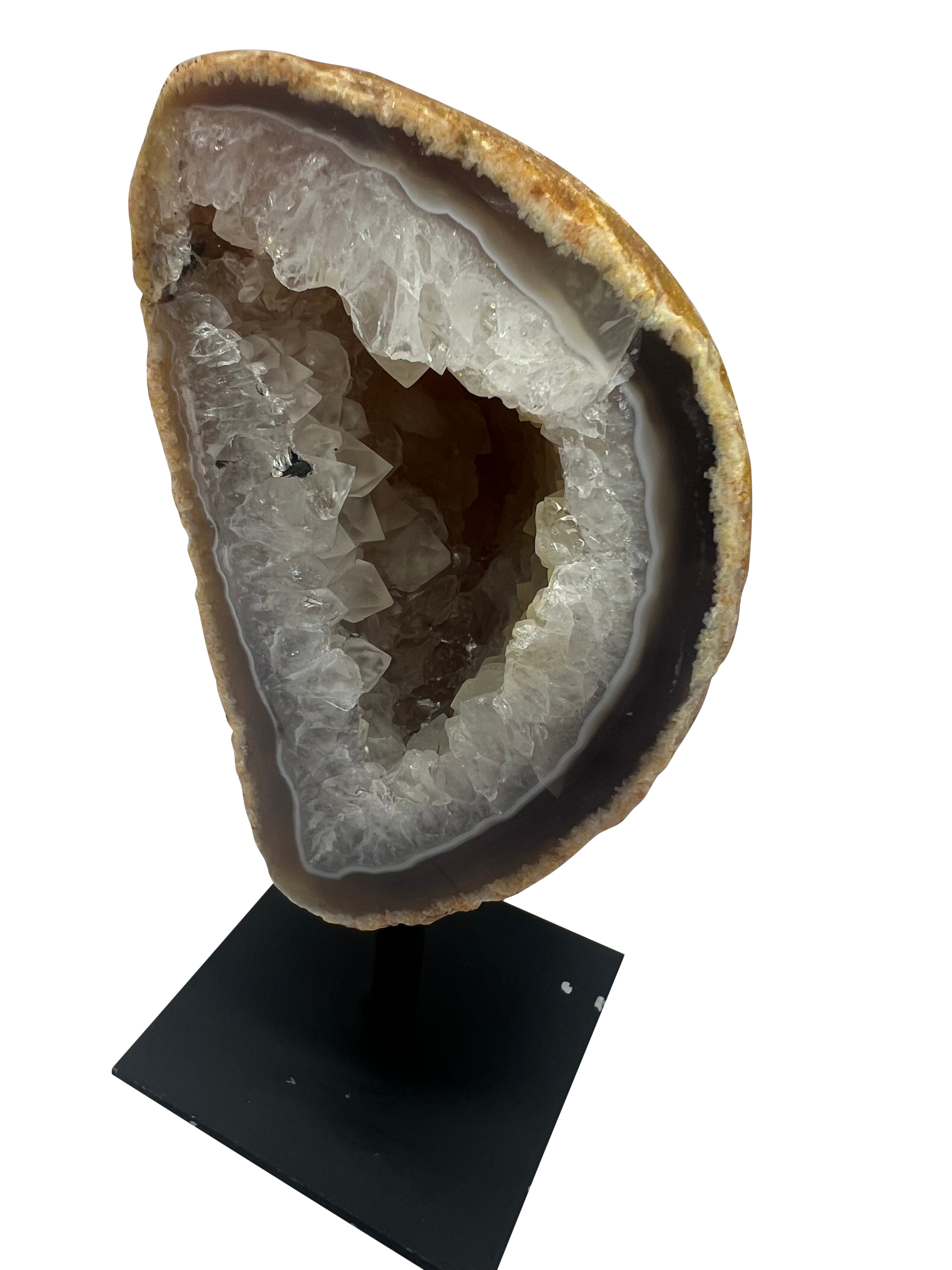Agate Geode on Metal Stand - D