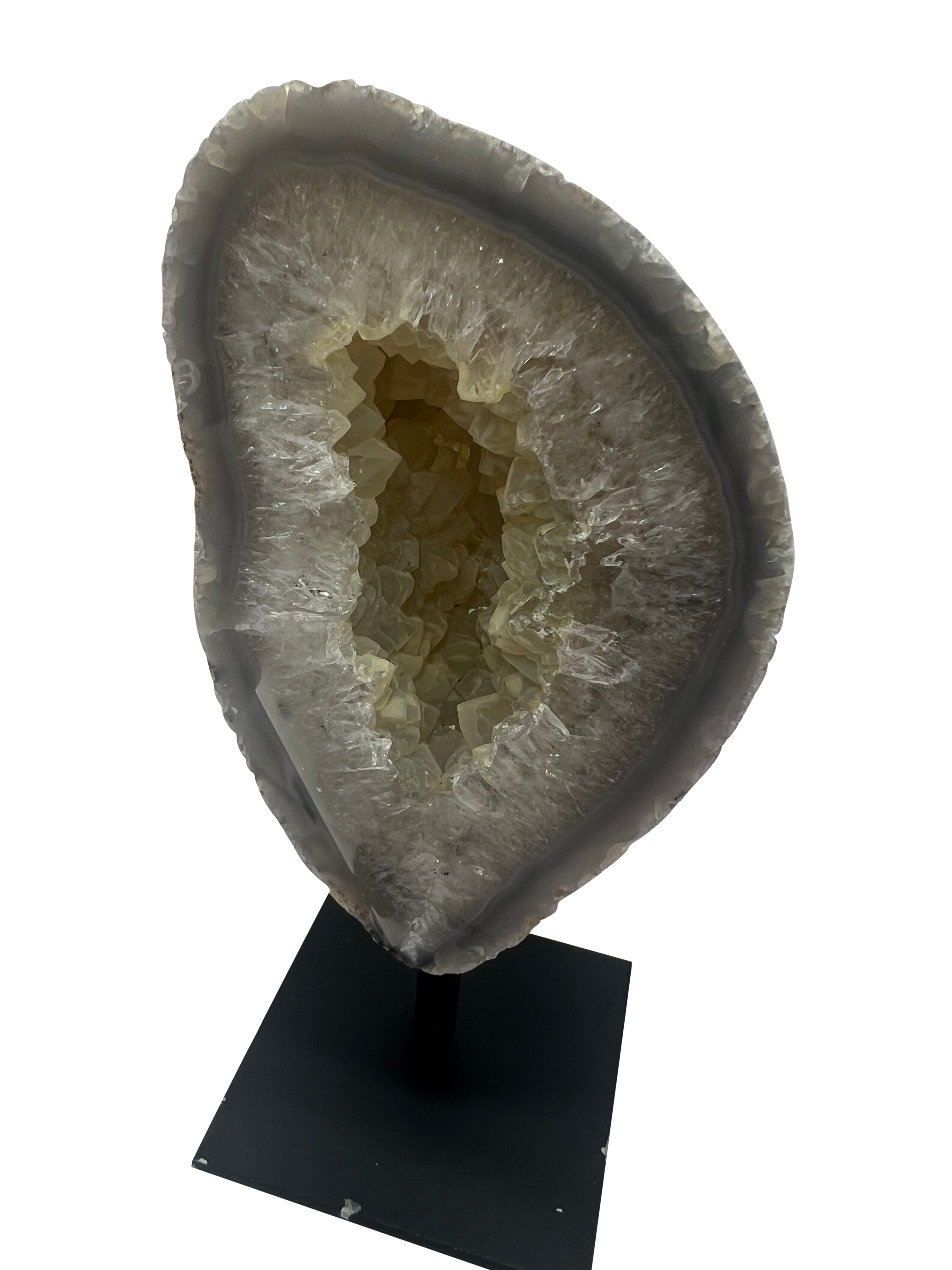 Agate Geode on Metal Stand - E