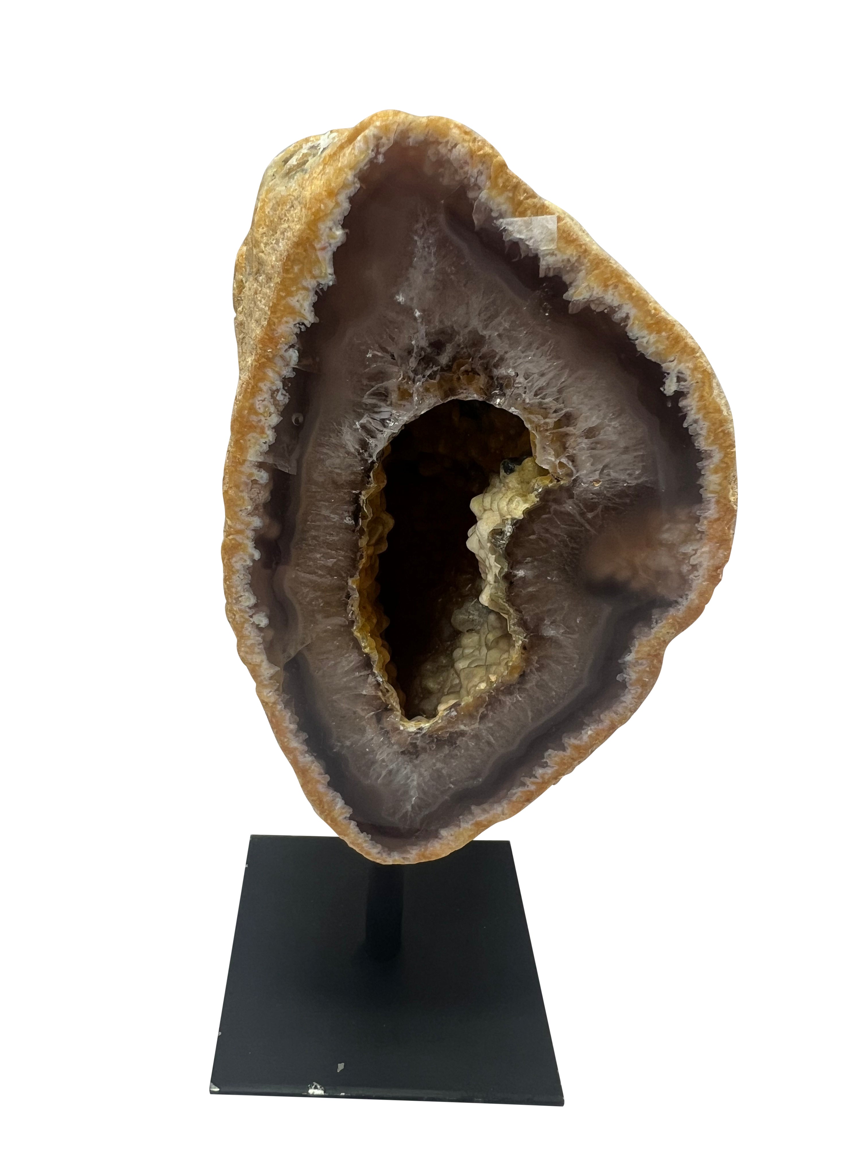 Agate Geode on Metal Stand - F