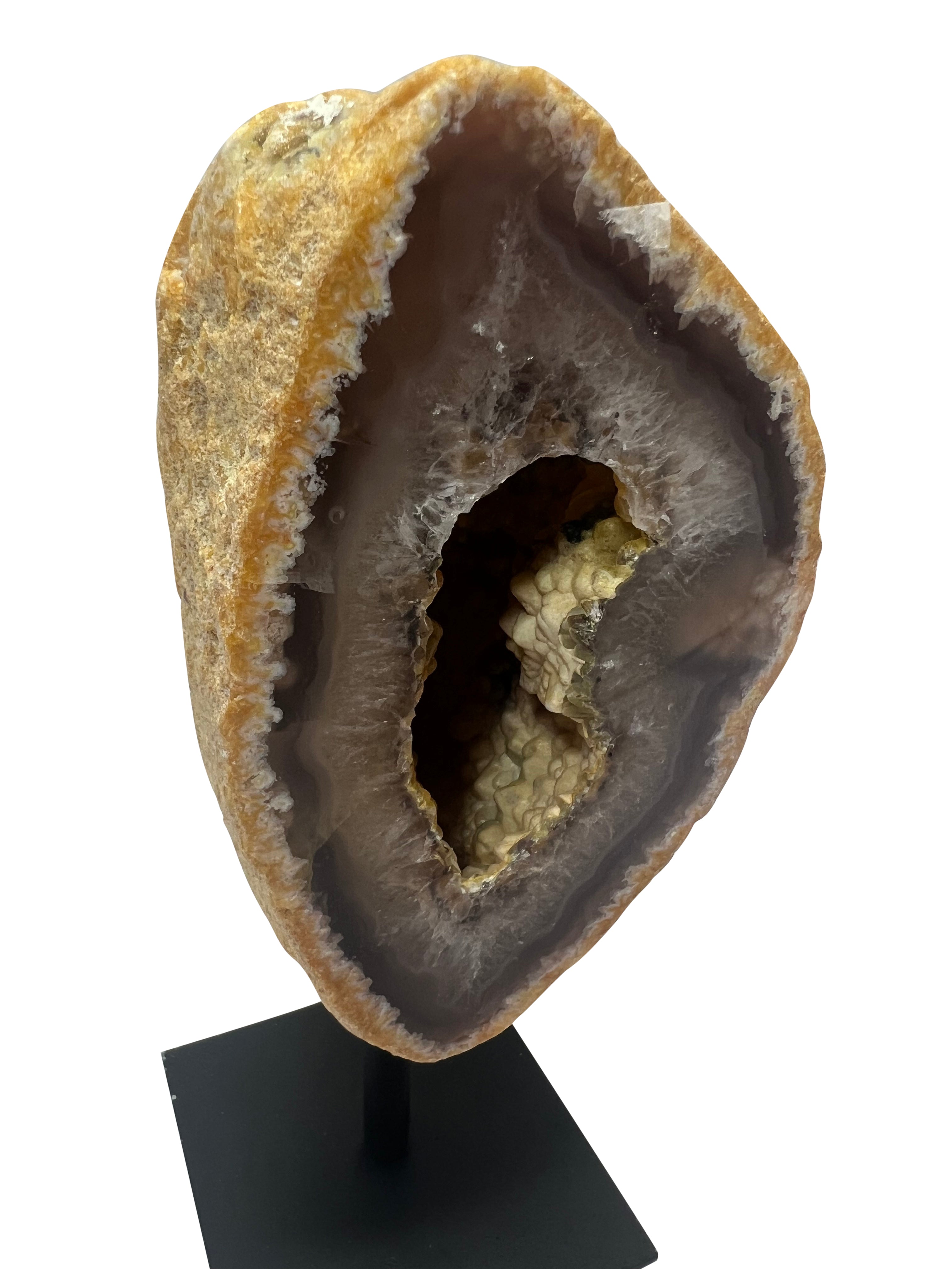 Agate Geode on Metal Stand - F