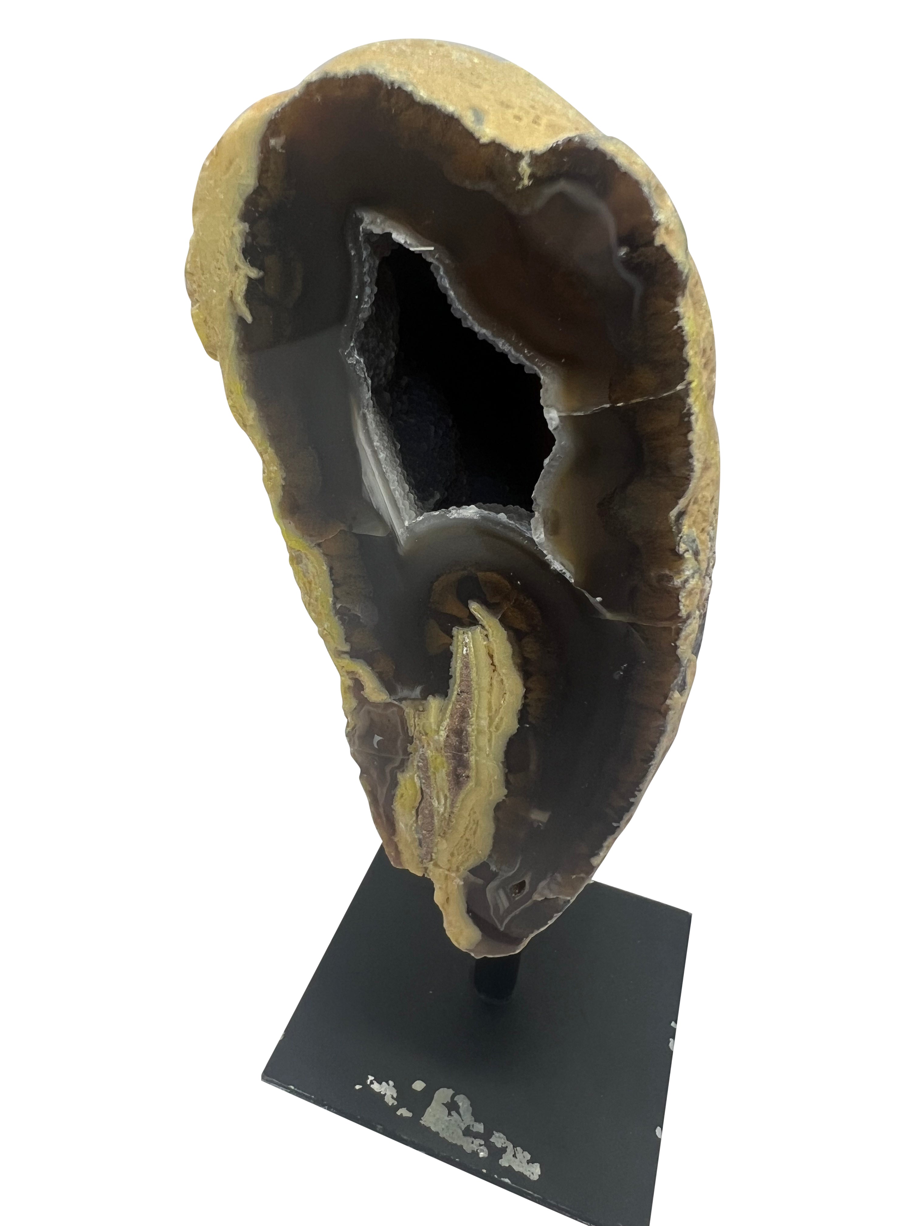 Agate Geode on Metal Stand - G