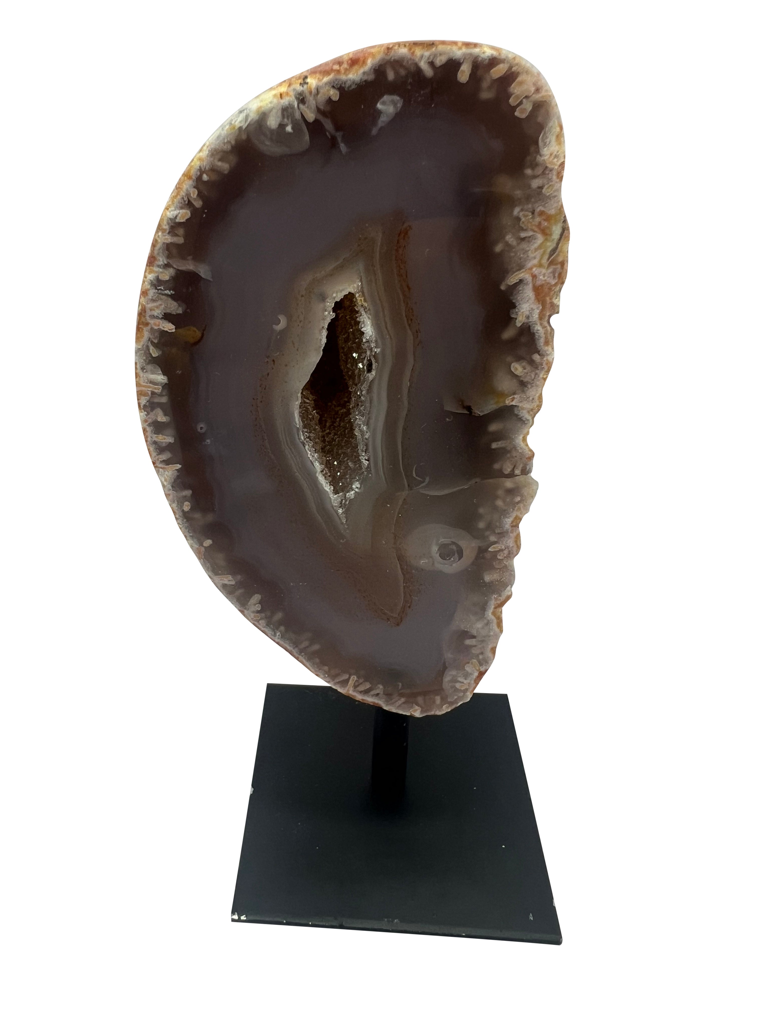 Agate Geode on Metal Stand - H