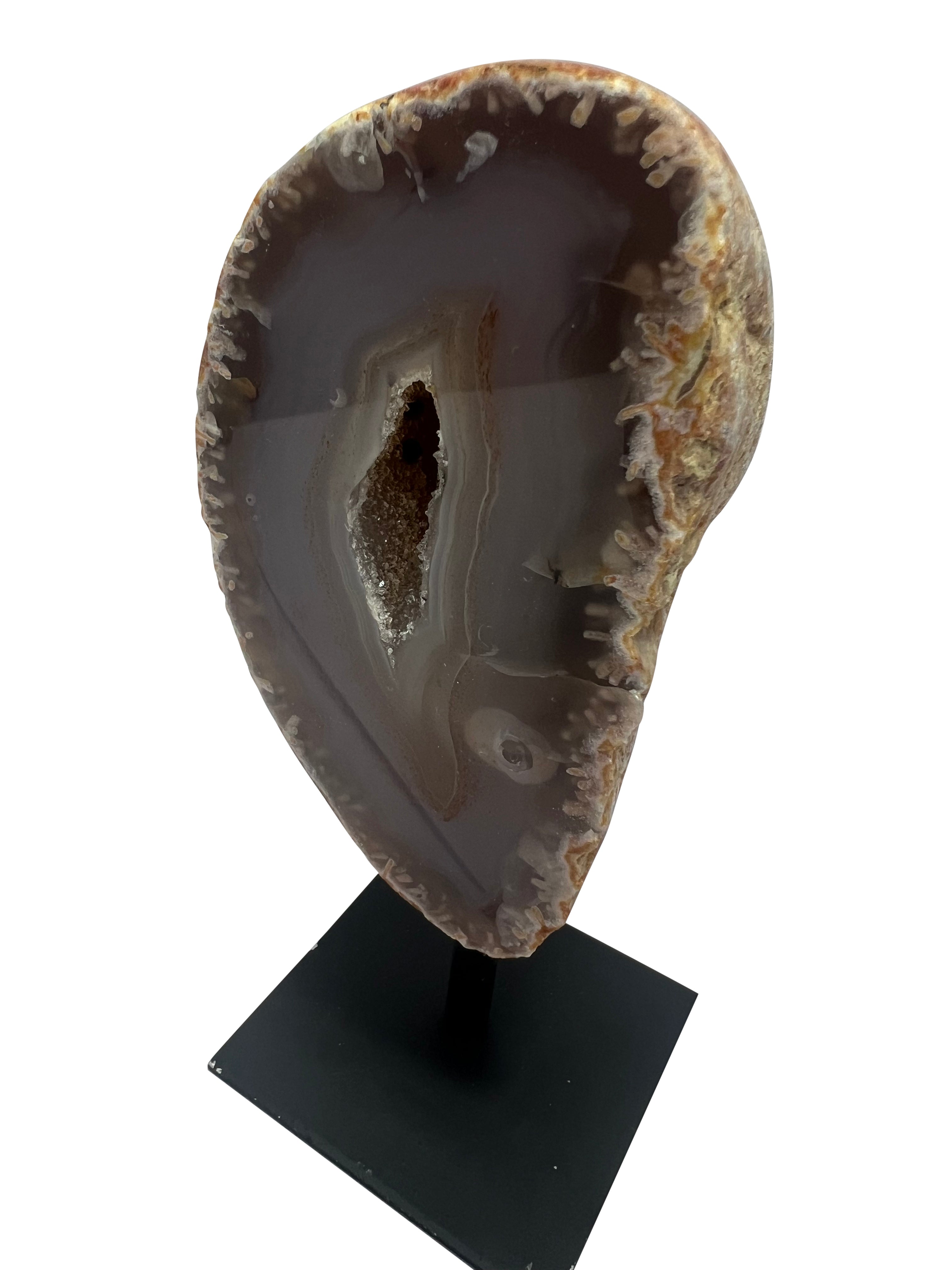 Agate Geode on Metal Stand - H