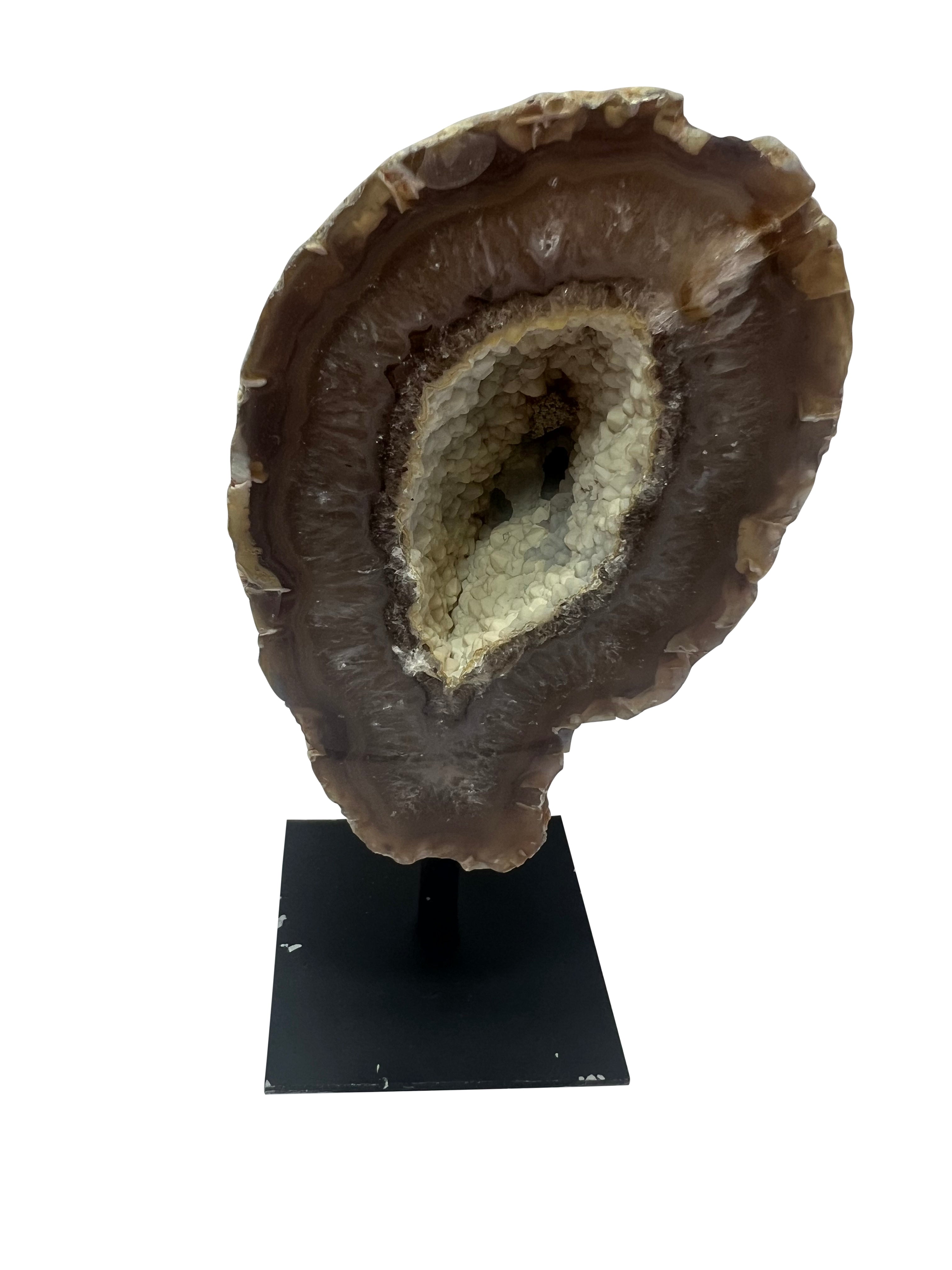 Agate Geode on Metal Stand - I