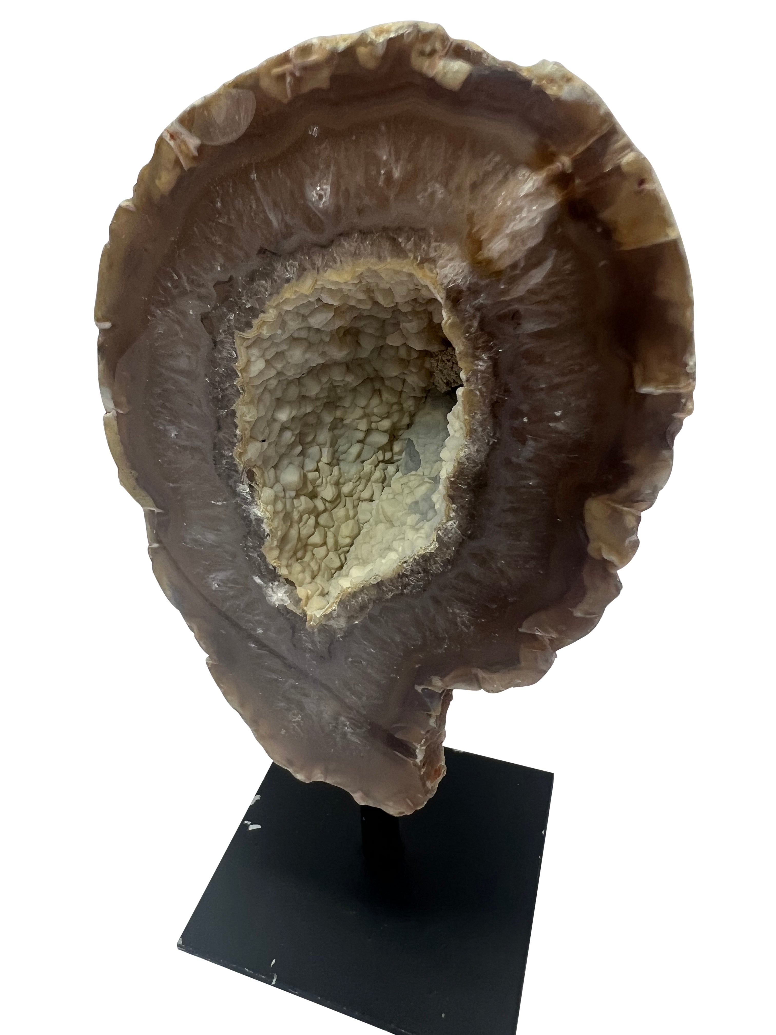 Agate Geode on Metal Stand - I