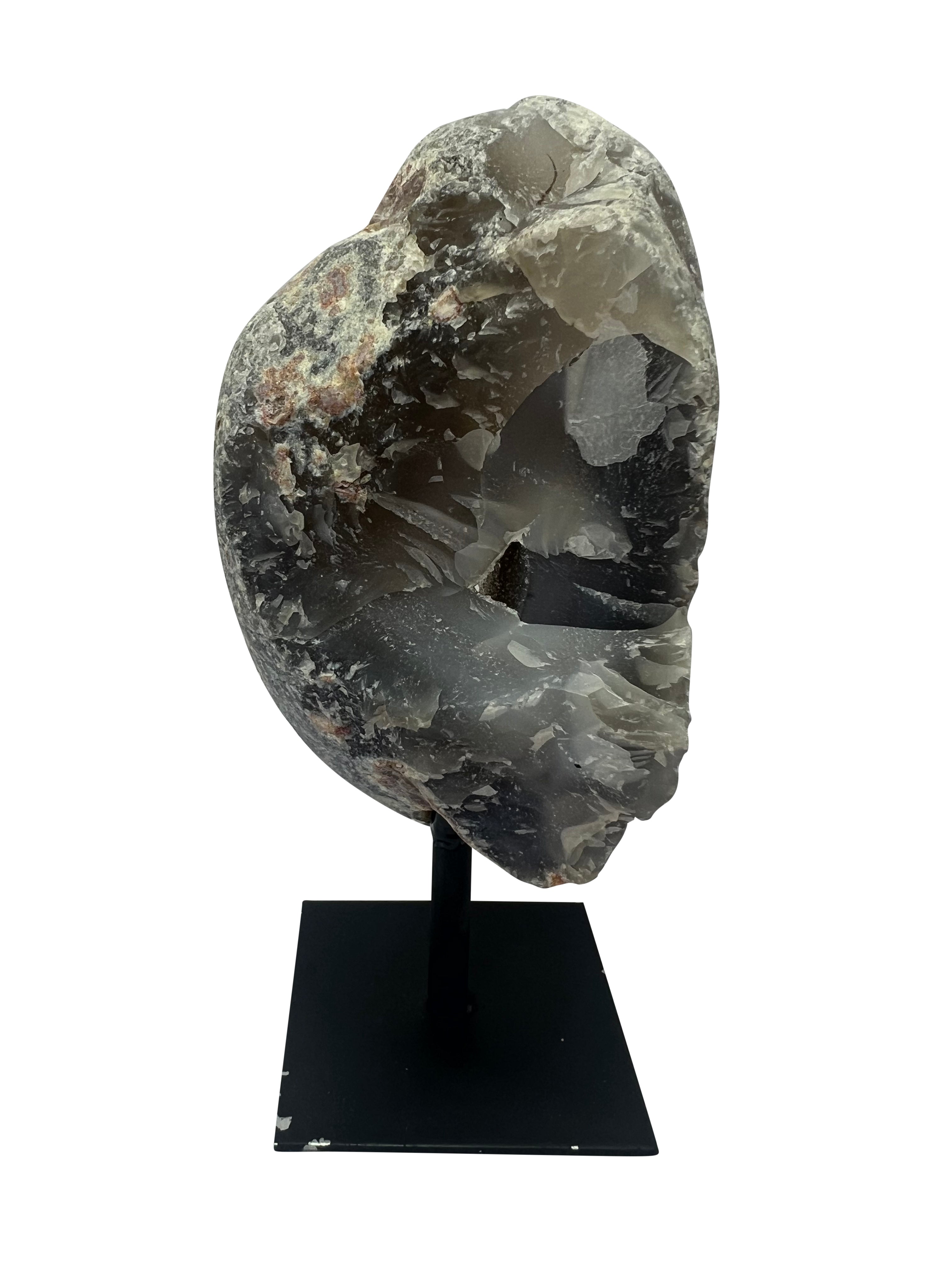 Agate Geode on Metal Stand - L