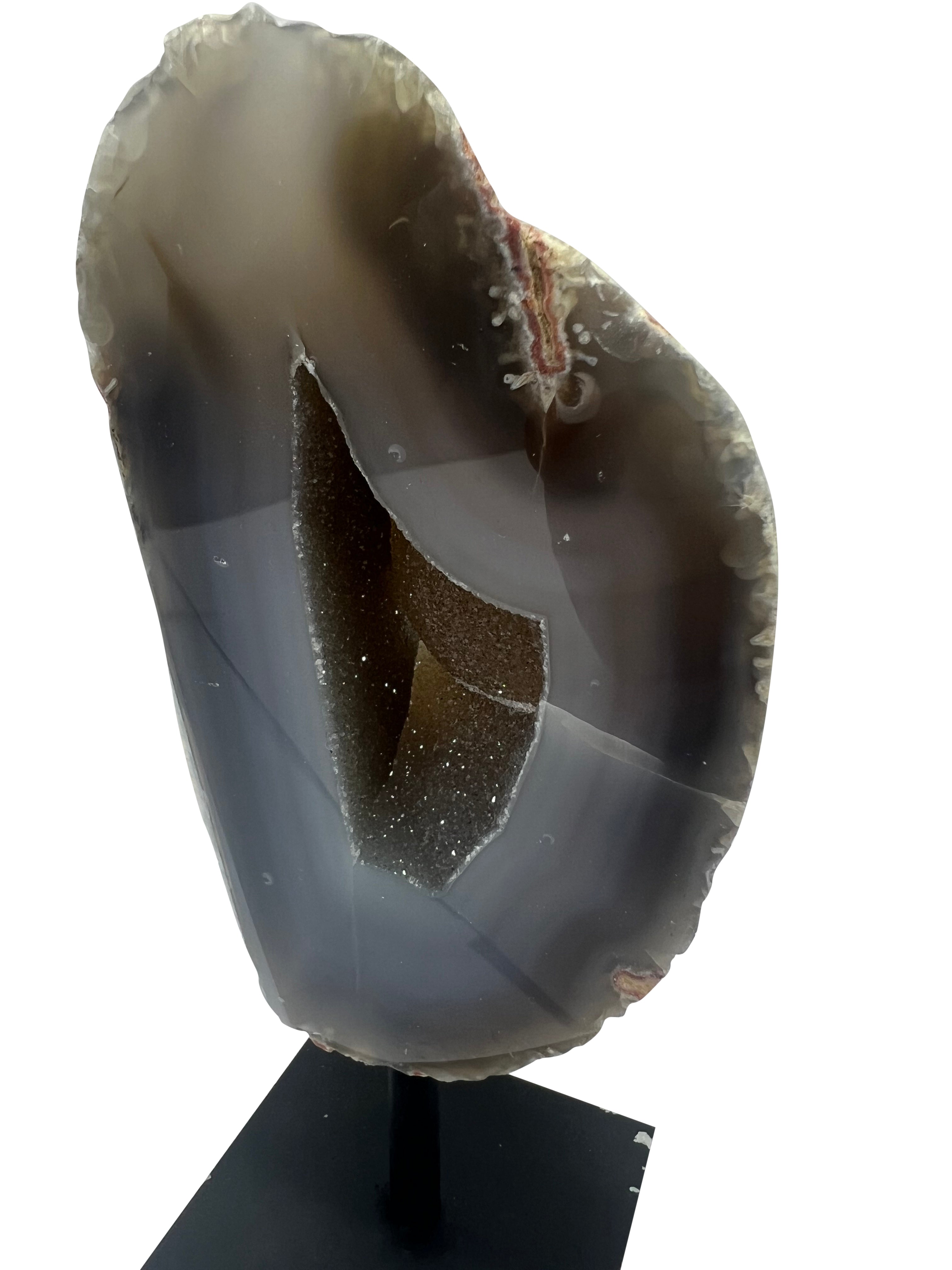 Agate Geode on Metal Stand - L