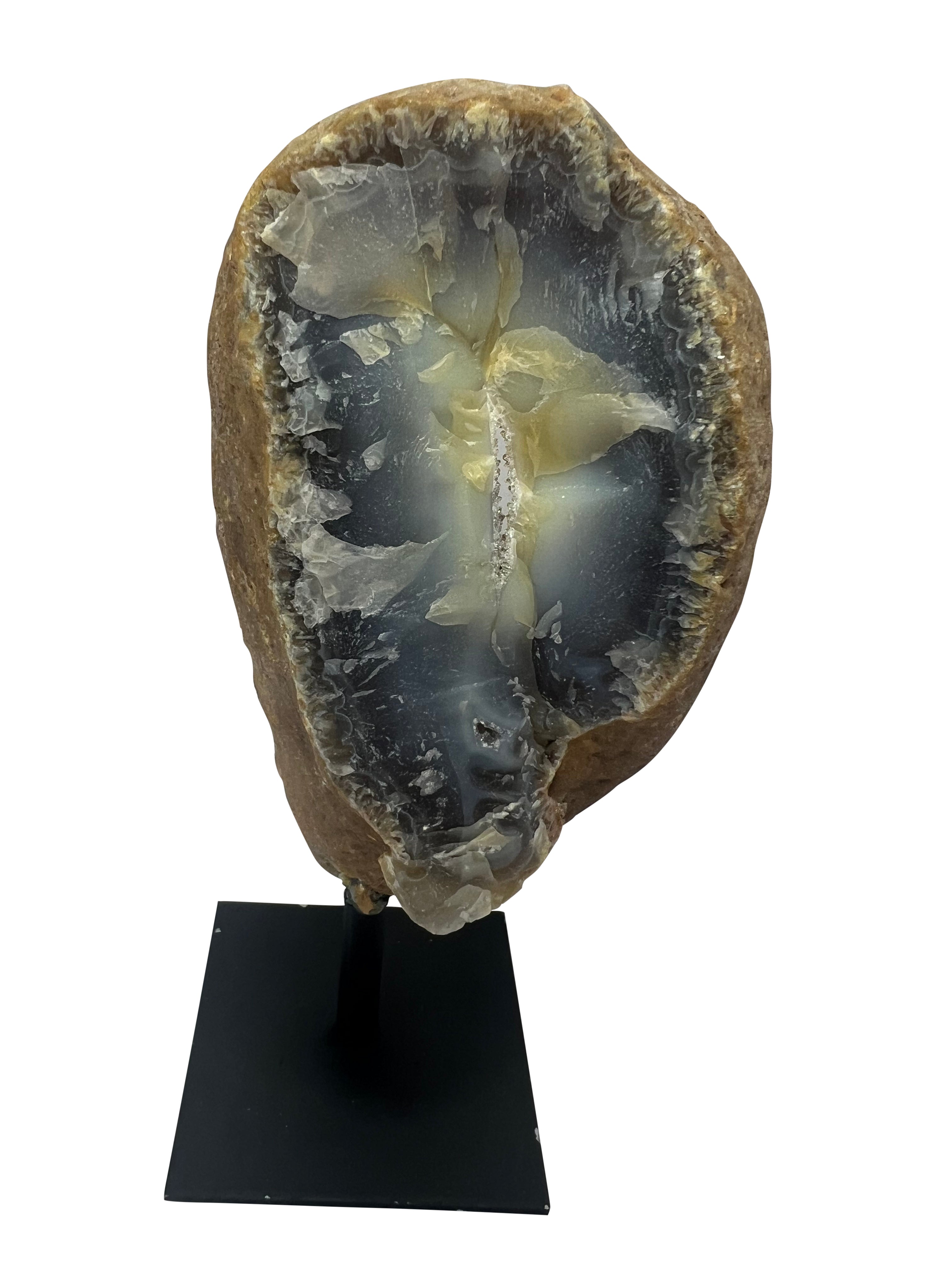 Agate Geode on Metal Stand - N