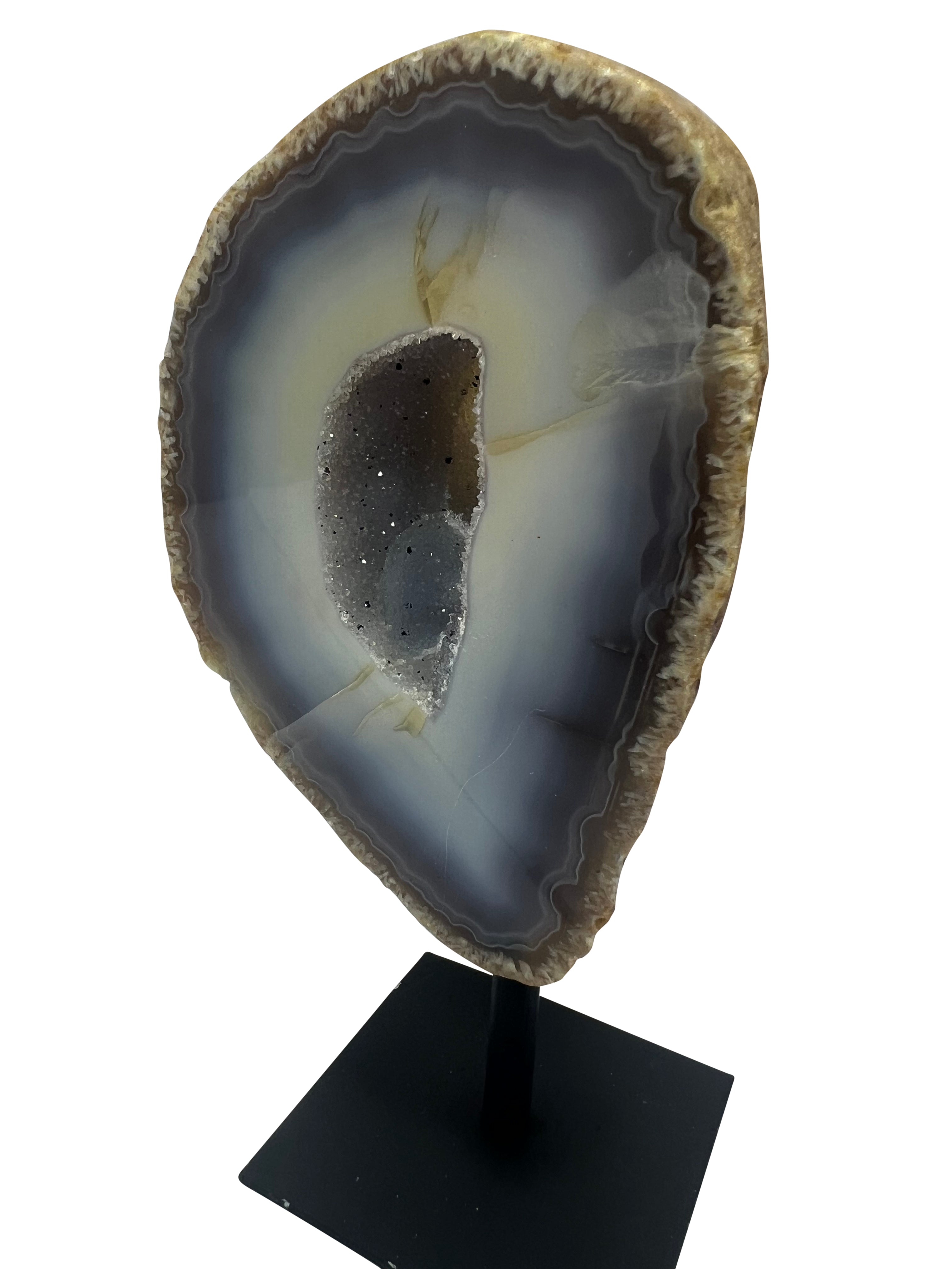 Agate Geode on Metal Stand - N