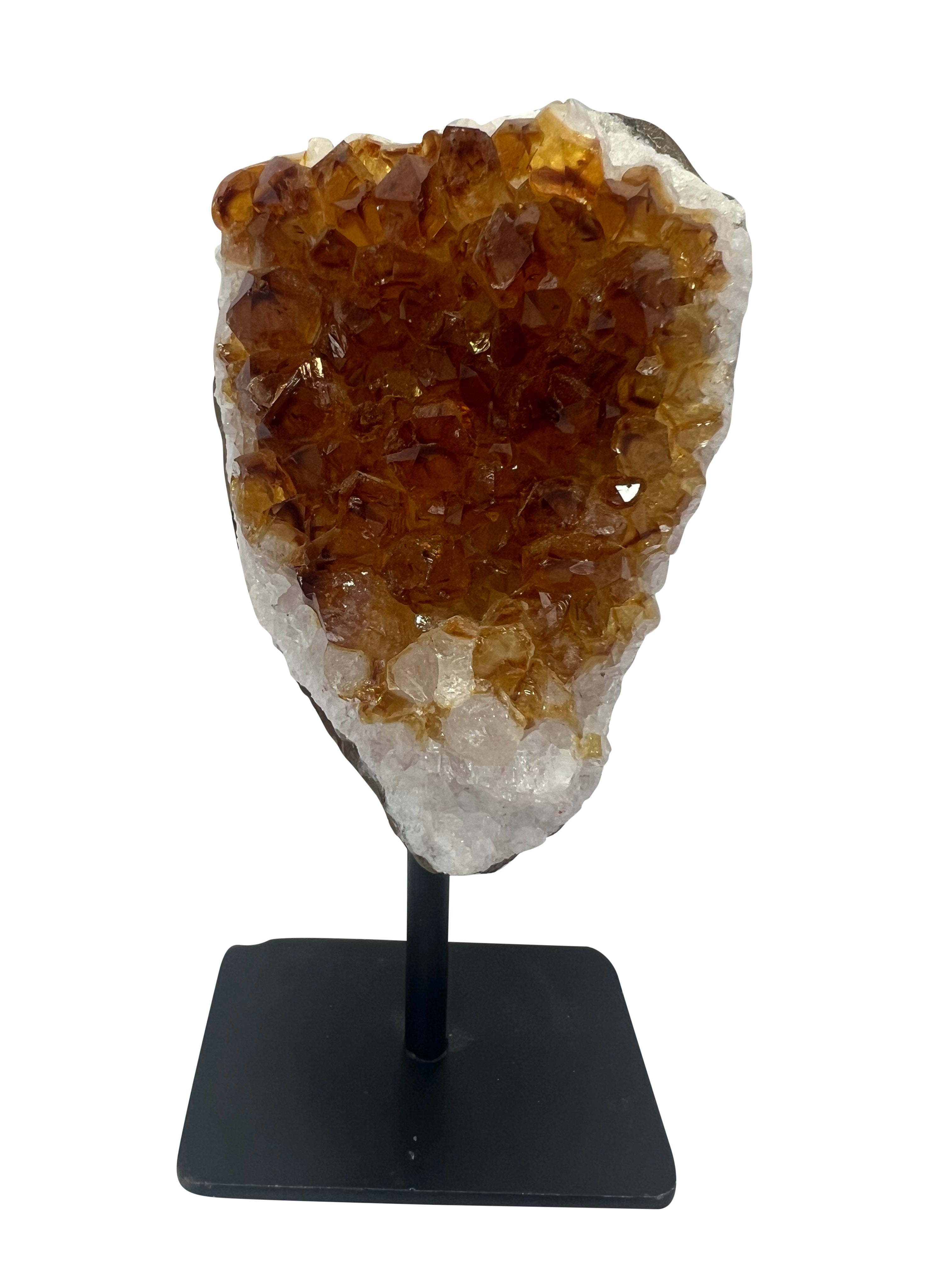 Citrine Cluster on Metal Stand - A