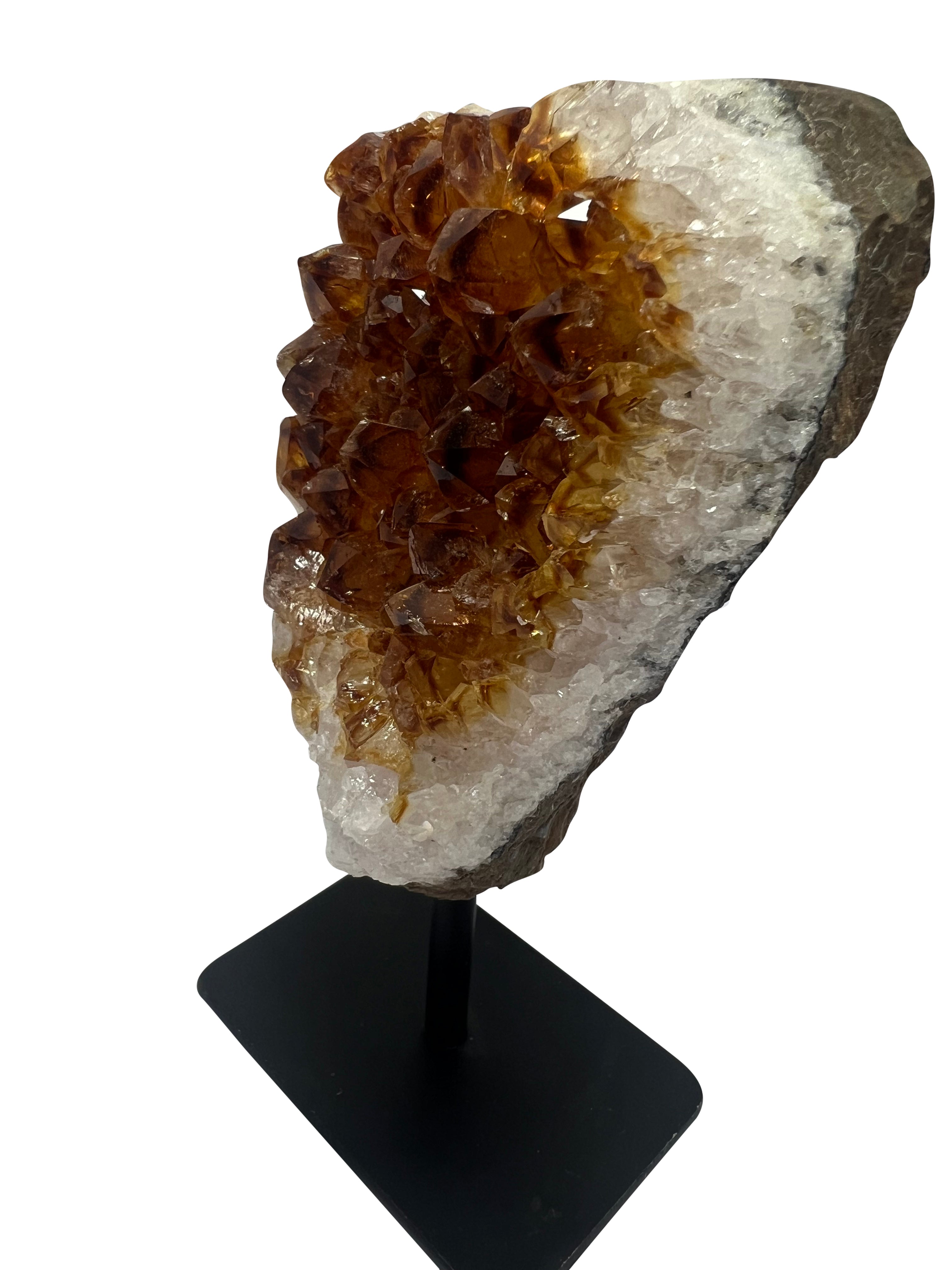 Citrine Cluster on Metal Stand - A