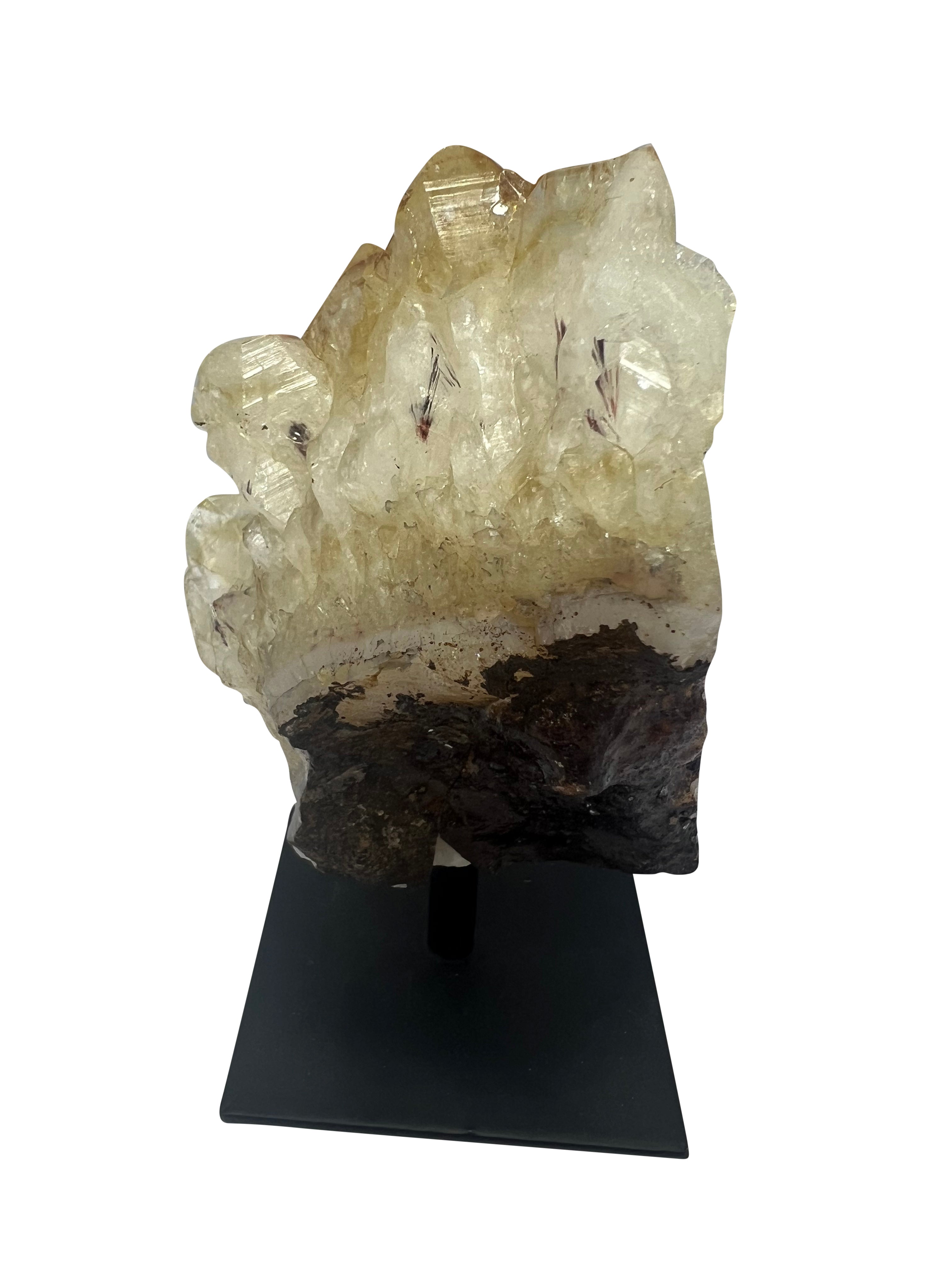 Citrine Cluster on Metal Stand - E