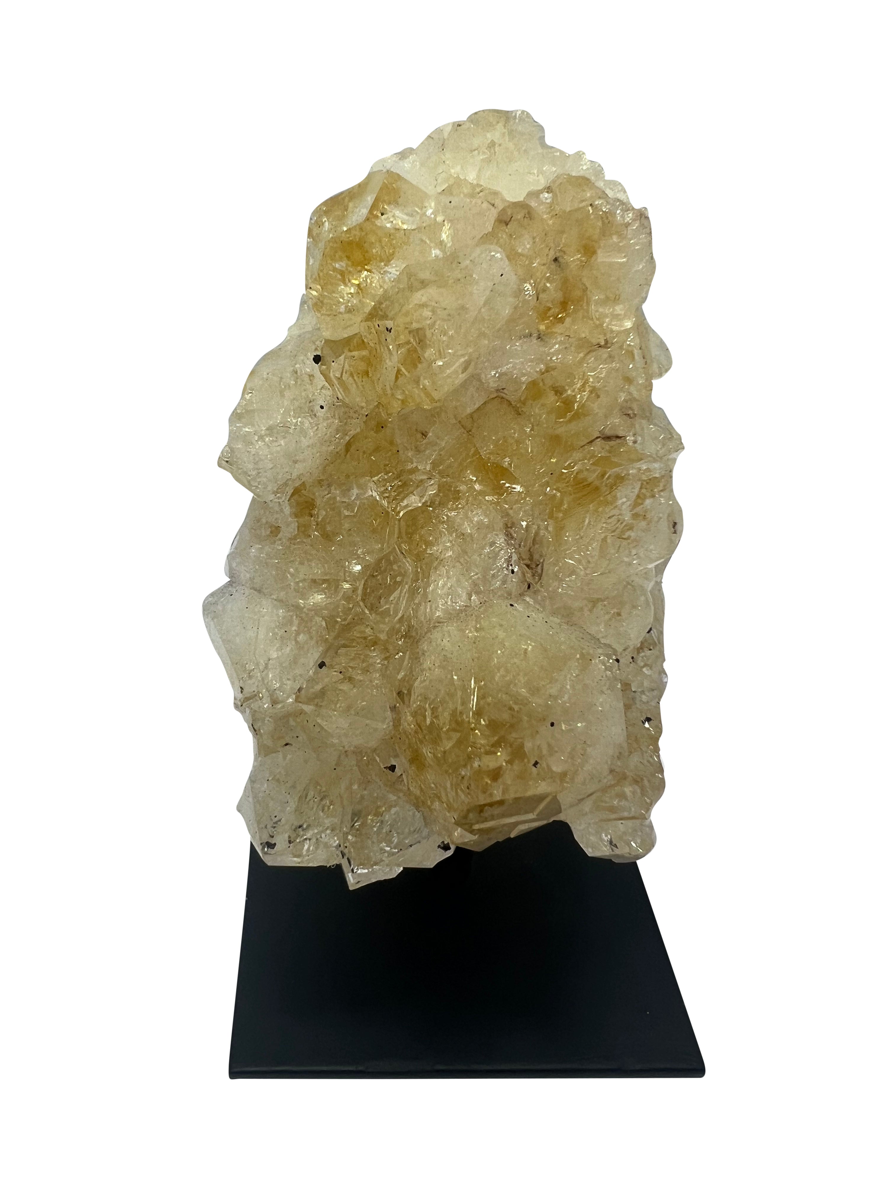 Citrine Cluster on Metal Stand - F