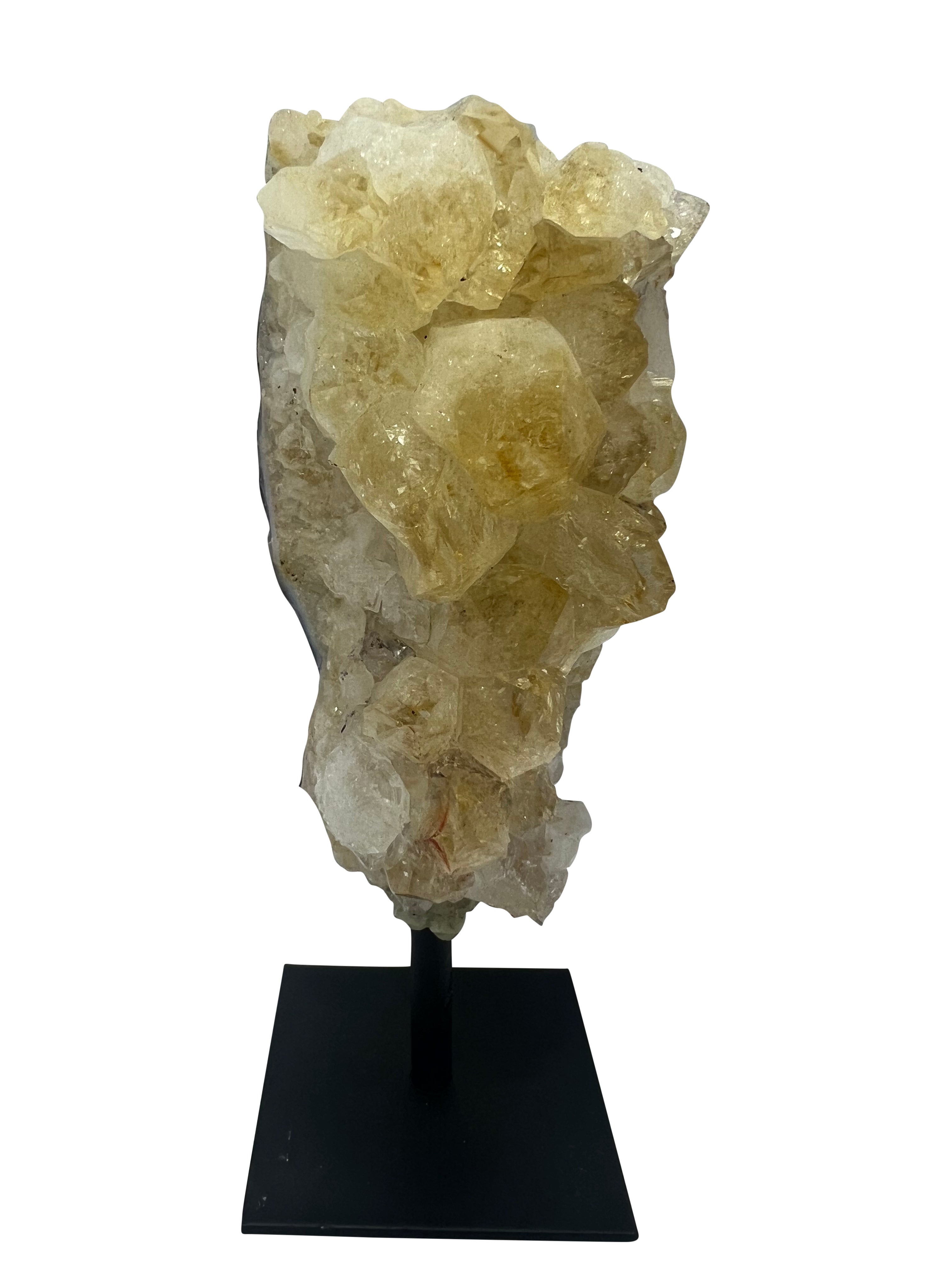 Citrine Cluster on Metal Stand - H