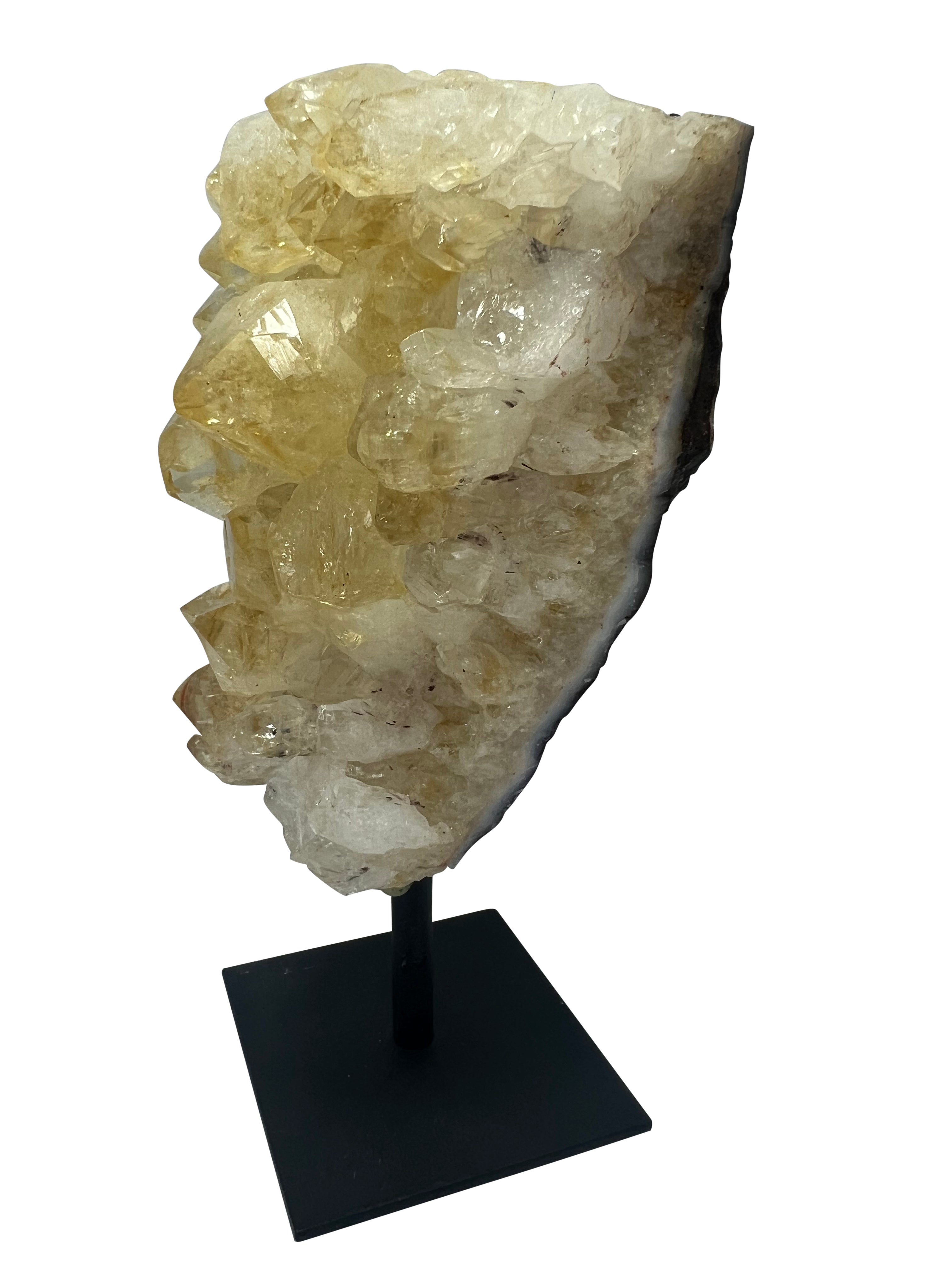 Citrine Cluster on Metal Stand - H