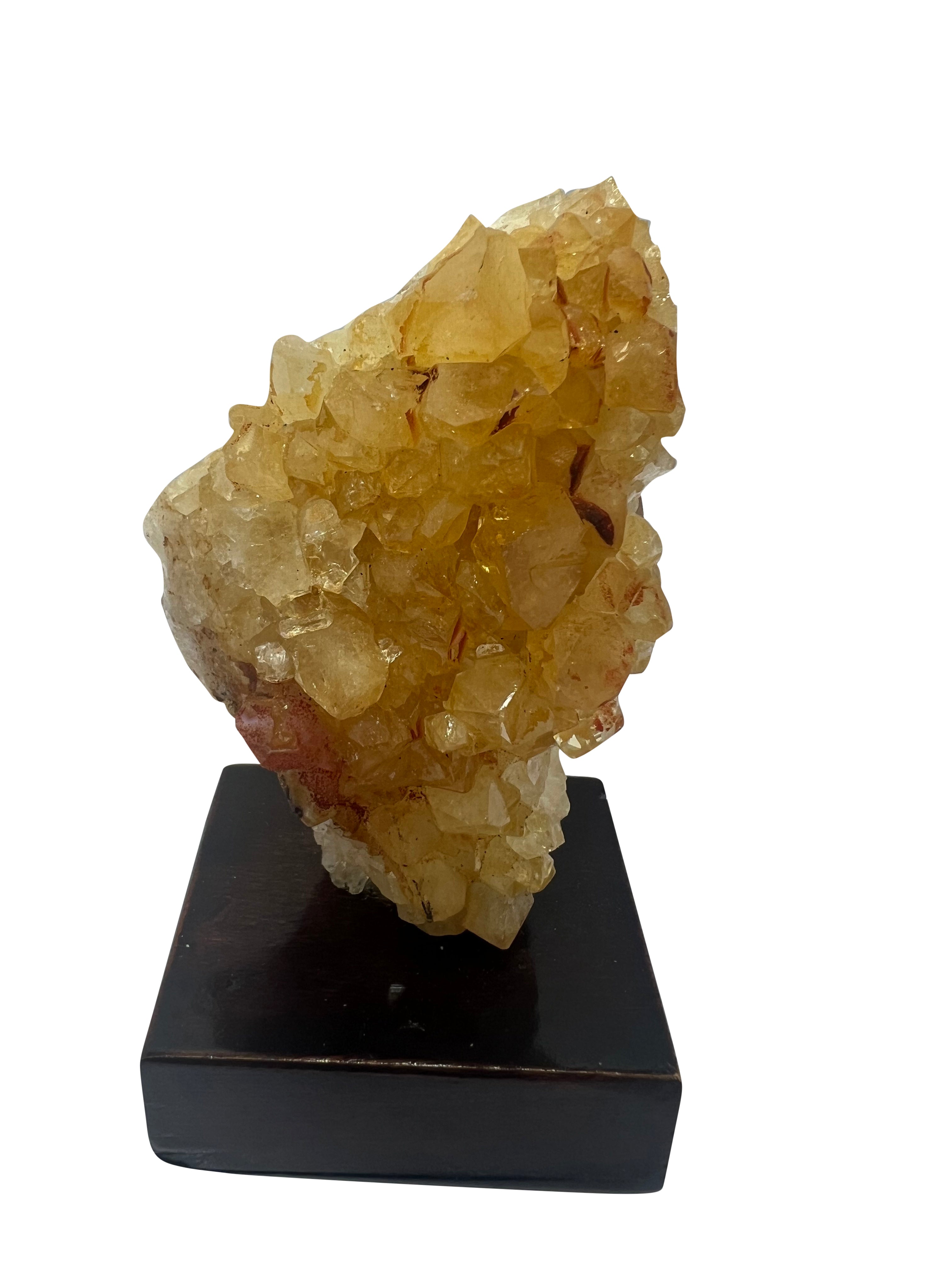 Citrine Cluster on Wood Stand - 1