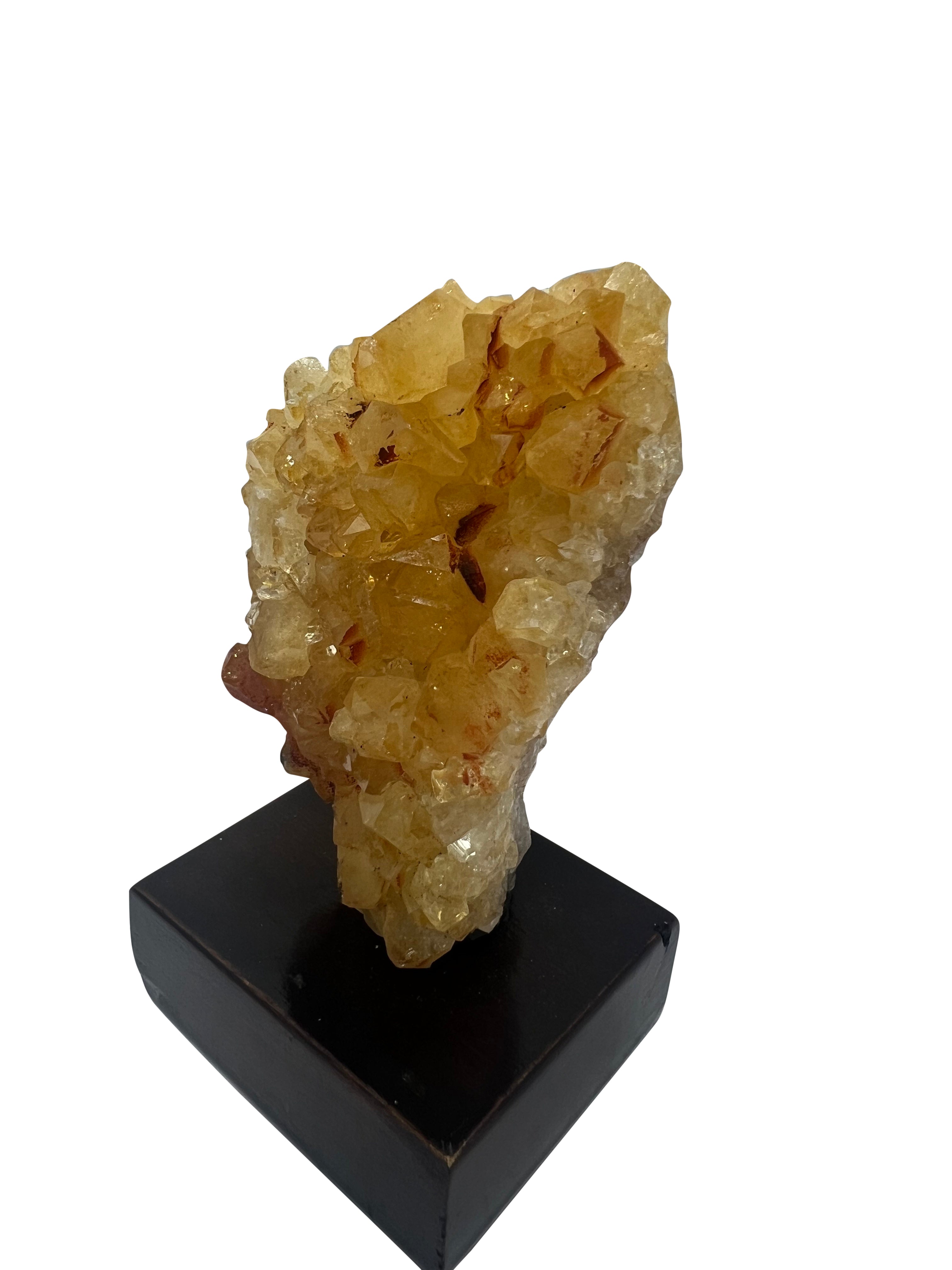 Citrine Cluster on Wood Stand - 1