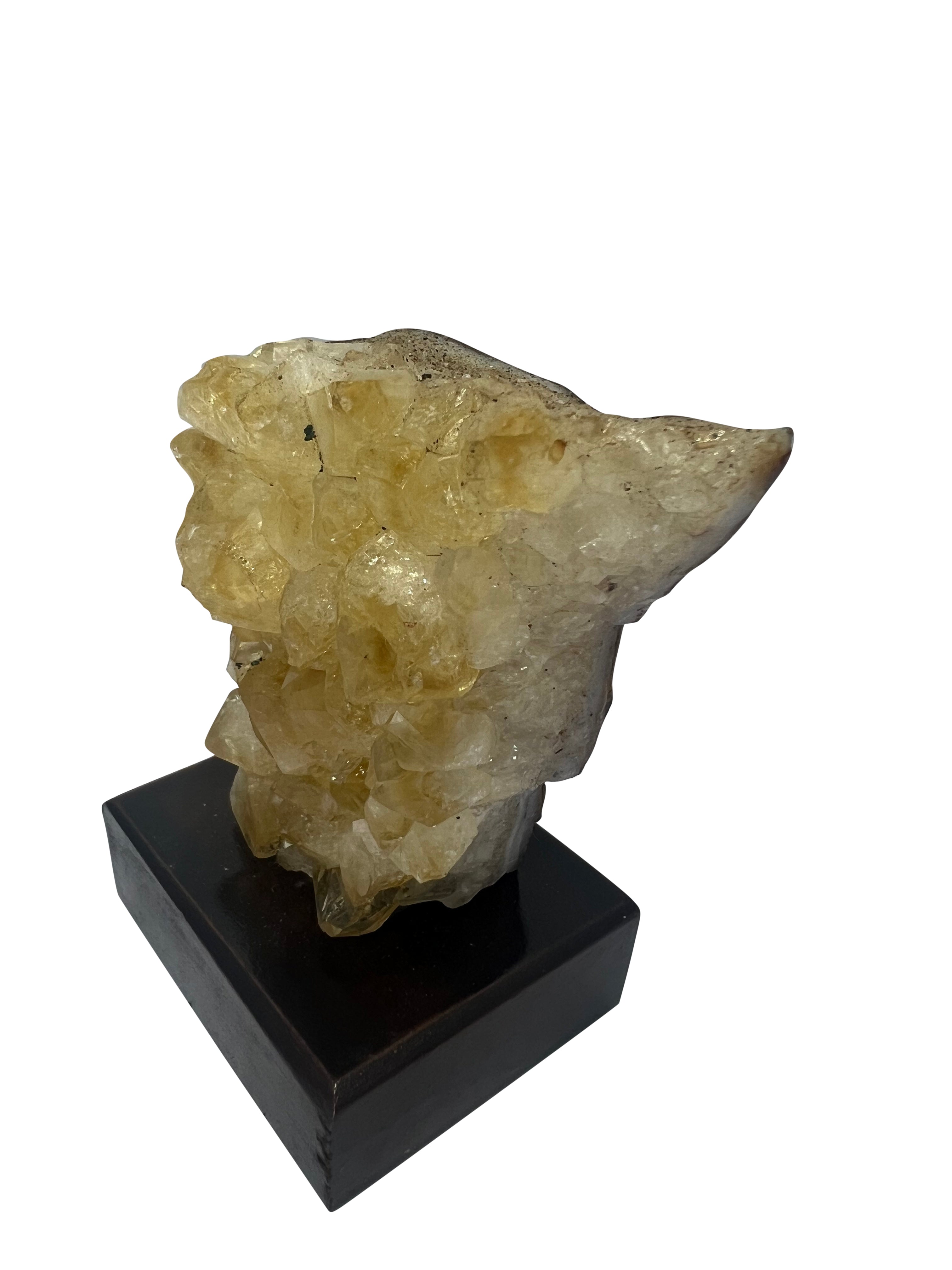 Citrine Cluster on Wood Stand - 2